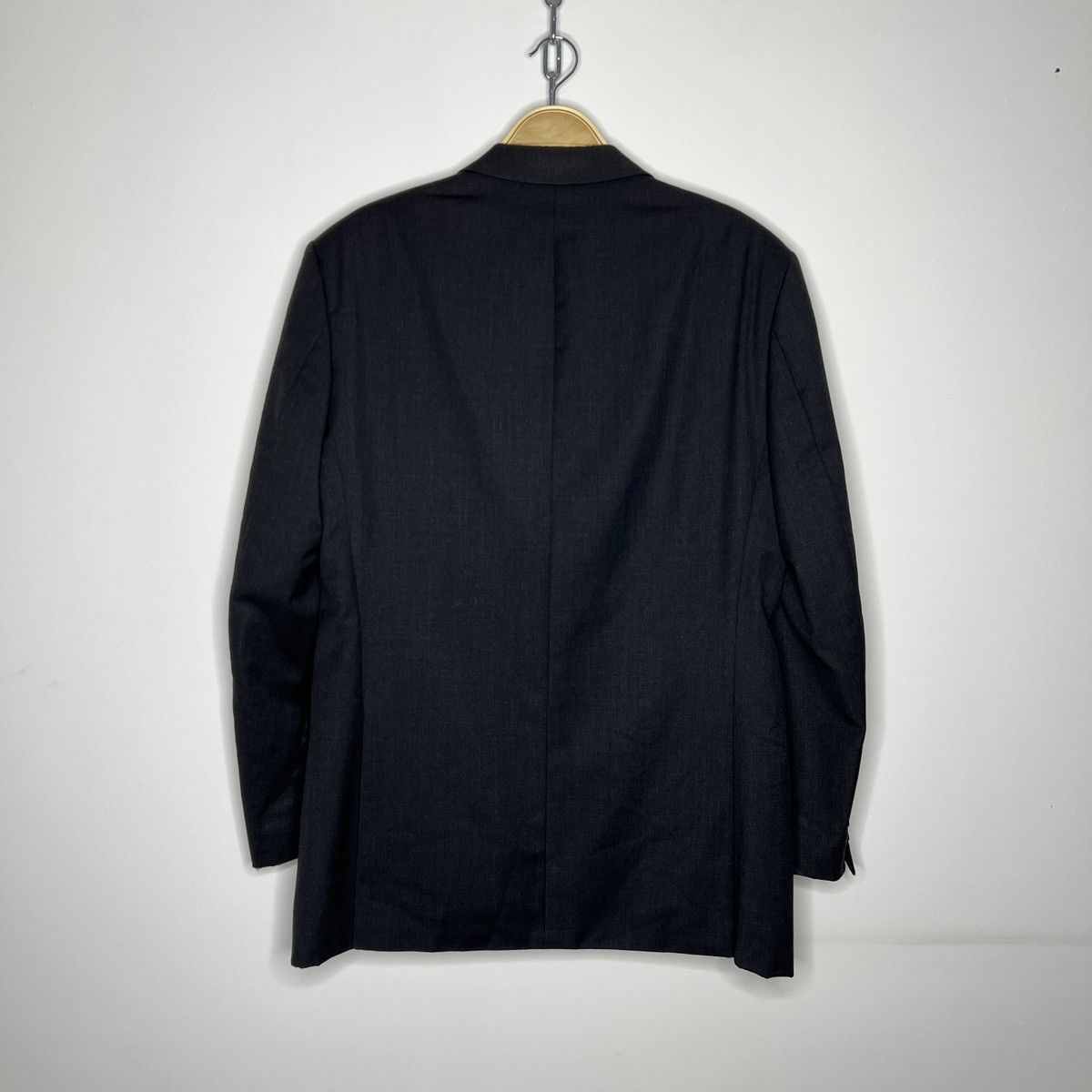 Designer × Hugo Boss × Vintage Hugo Boss Vintage 2000s Black Blazer Jacket Coat Satin Wool Size 40R - 10 Thumbnail