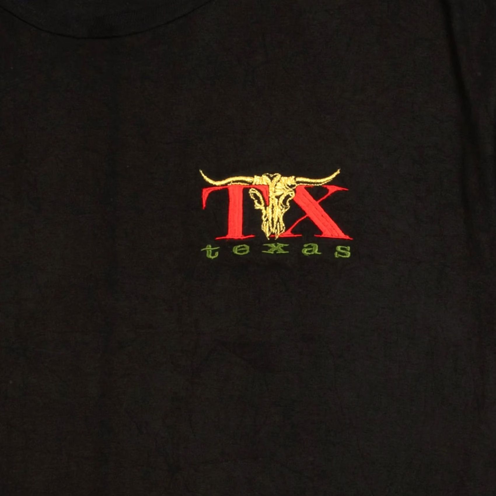 Hanes Hanes Men's Vintage 1990s Texas Embroidered Single Stitch T-Shirt Black Medium Size US M / EU 48-50 / 2 - 7 Thumbnail
