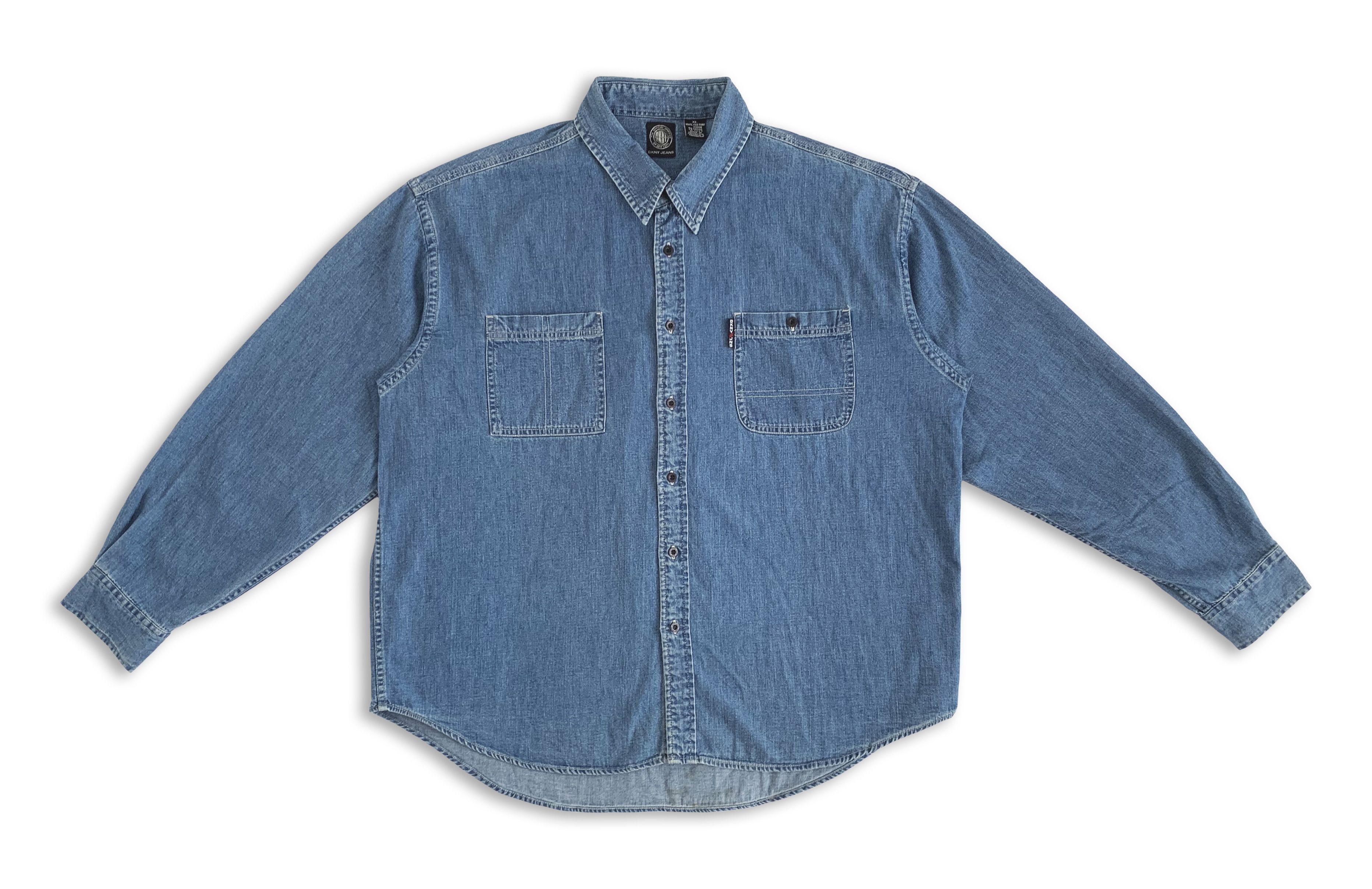 DKNY Vintage 90s DKNY Button Up Shirt Denim Jeans Oversize Size US XXL / EU 58 / 5 - 7 Thumbnail