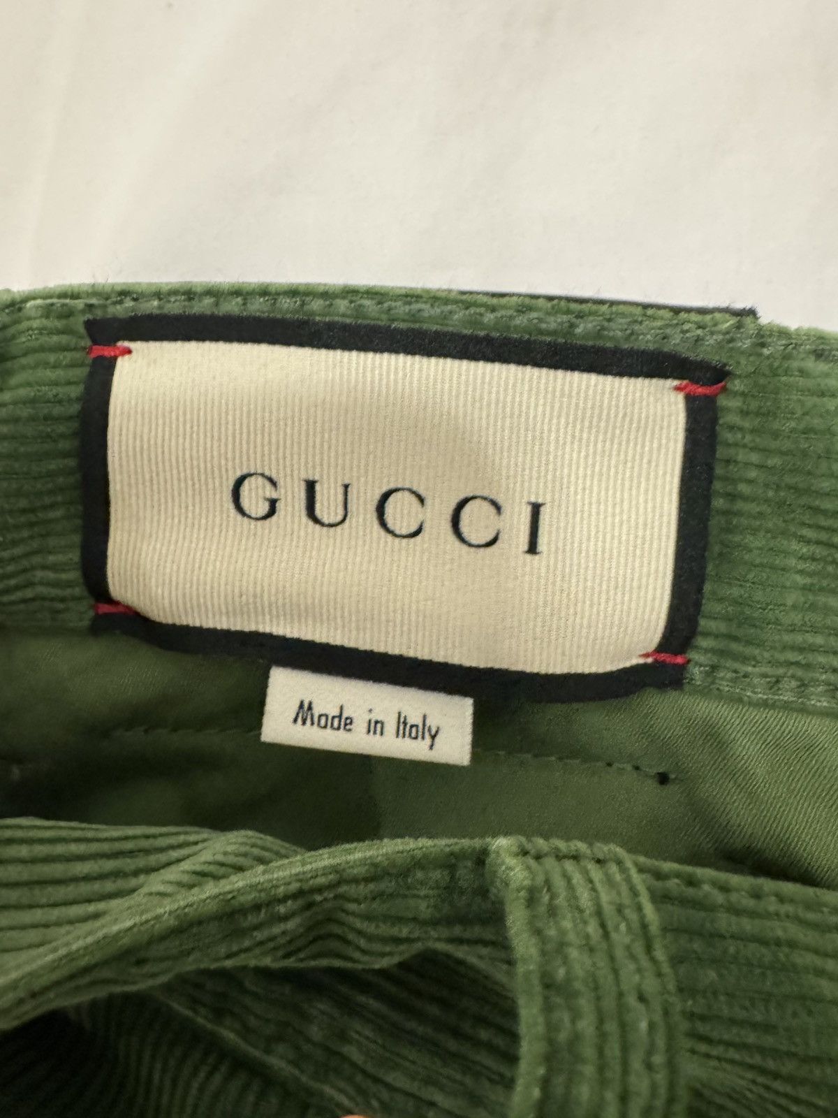 Gucci Gucci Green Washed Velvet Corduroy Trousers (FW 2021) Size US 33 - 4 Thumbnail