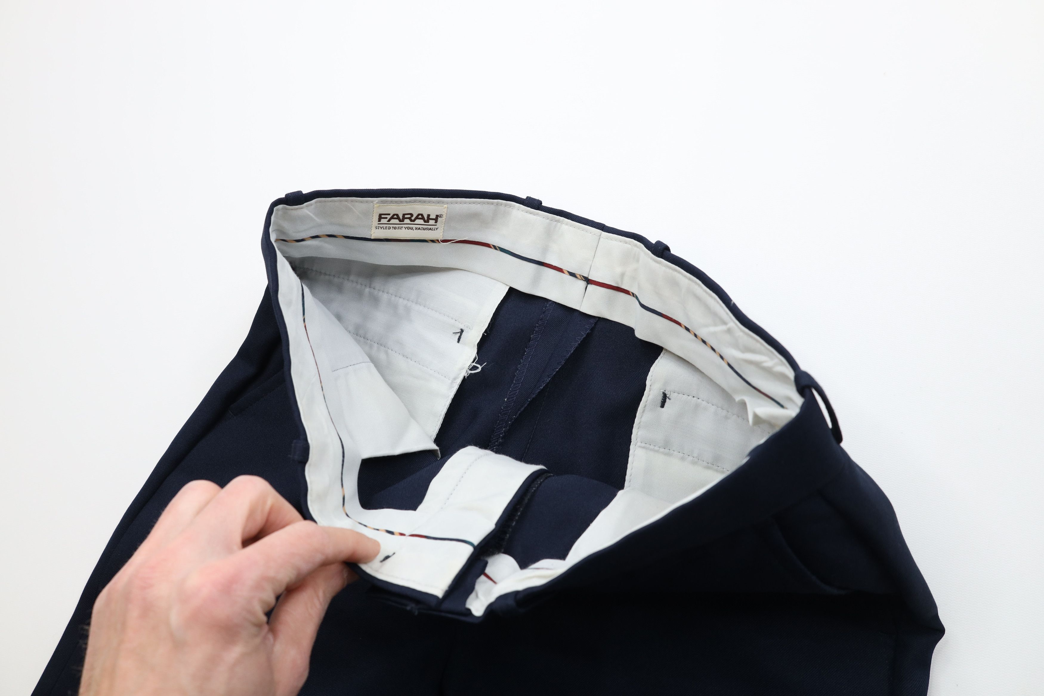 Vintage Vintage 70s Streetwear Flared Wide Leg Chino Pants Navy Blue Size US 34 / EU 50 - 8 Thumbnail