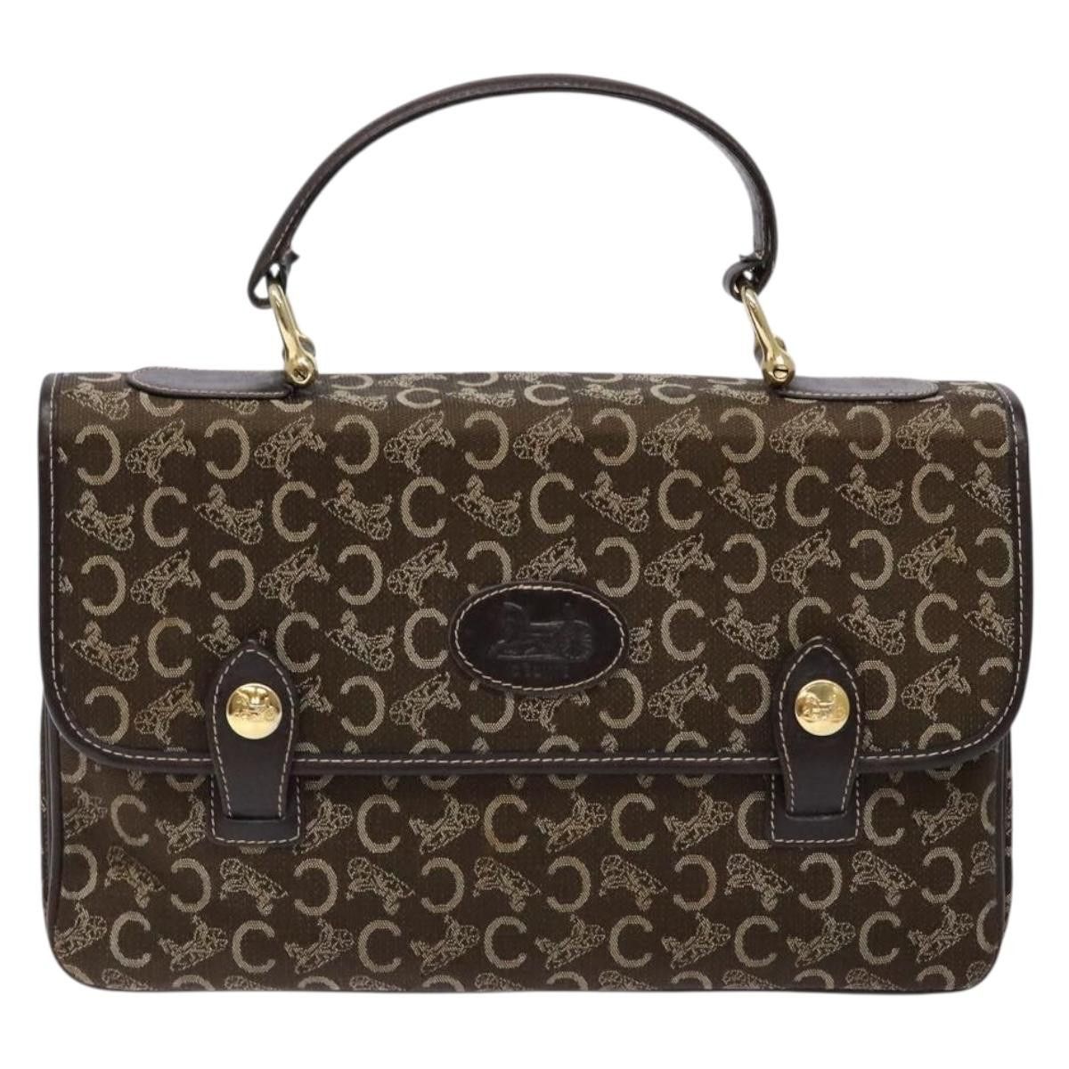 Celine CELINE C Macadam Canvas Hand Bag Brown Gold Size ONE SIZE - 2 Thumbnail