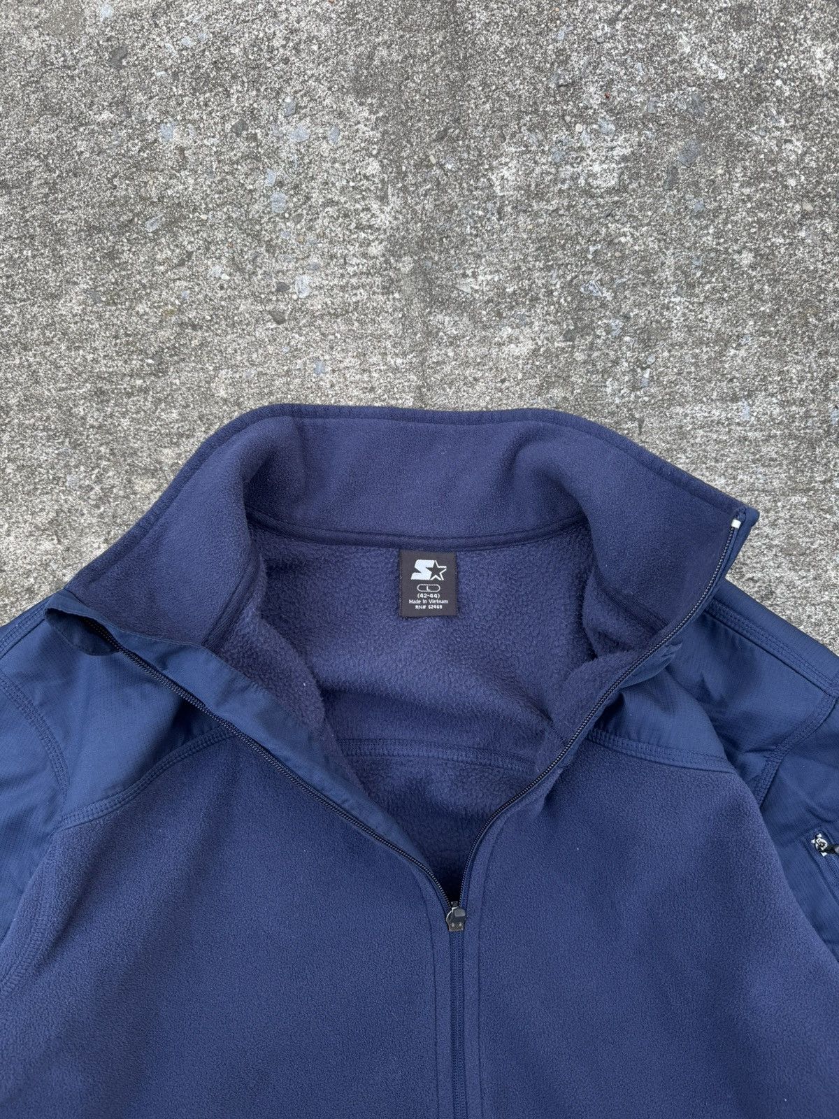 Starter × Vintage Starter Fleece Zip Up Jacket Navy Blue Size US L / EU 52-54 / 3 - 4 Thumbnail