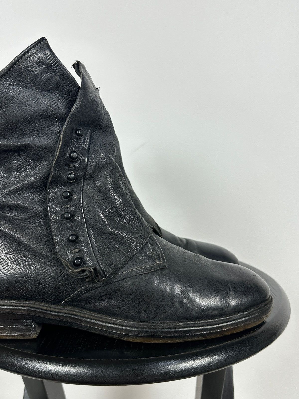 A.S.98 A.S.98. Airstep Black Leather Biker Gothic Ankle Boots Size US 9 / IT 39 - 15 Thumbnail