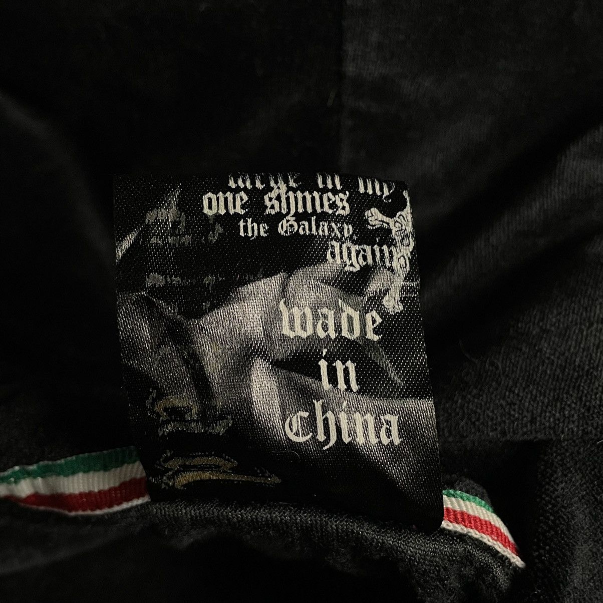 If Six Was Nine CLASH GLITTER CROSS WORDING PUNK GOTHIC VELVET SWEATER Size US L / EU 52-54 / 3 - 11 Thumbnail