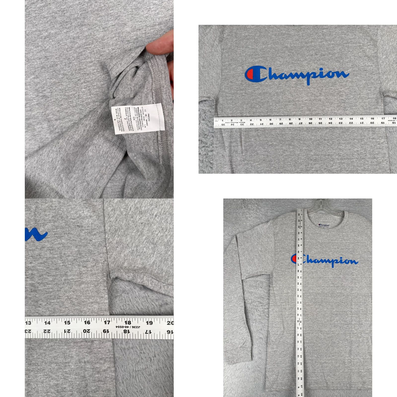 Champion Champion Shirt Men Adult Small Gray Long Sleeve Crew Neck Cotton Blend NEW NO TAGS Size US S / EU 44-46 / 1 - 8 Thumbnail