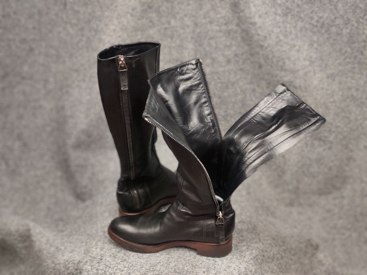 RoccoP Rocco P. Hand Made Torre Saw Patrisio Leather Zip Boots Size US 6 / IT 36 - 15 Thumbnail