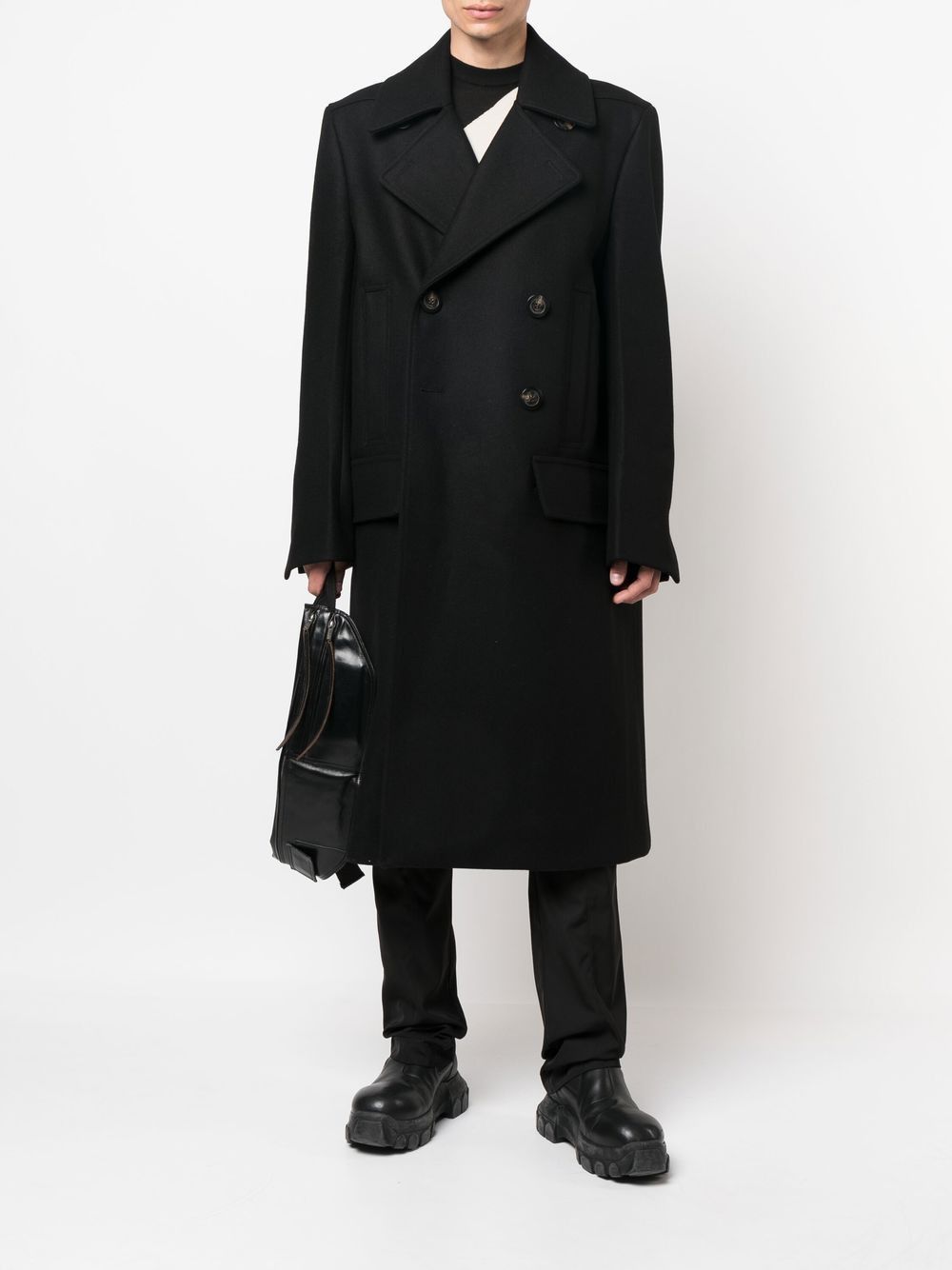 Rick Owens Rick Owens Slim Drella Wool Coat Black 52 Size US L / EU 52-54 / 3 - 2 Thumbnail