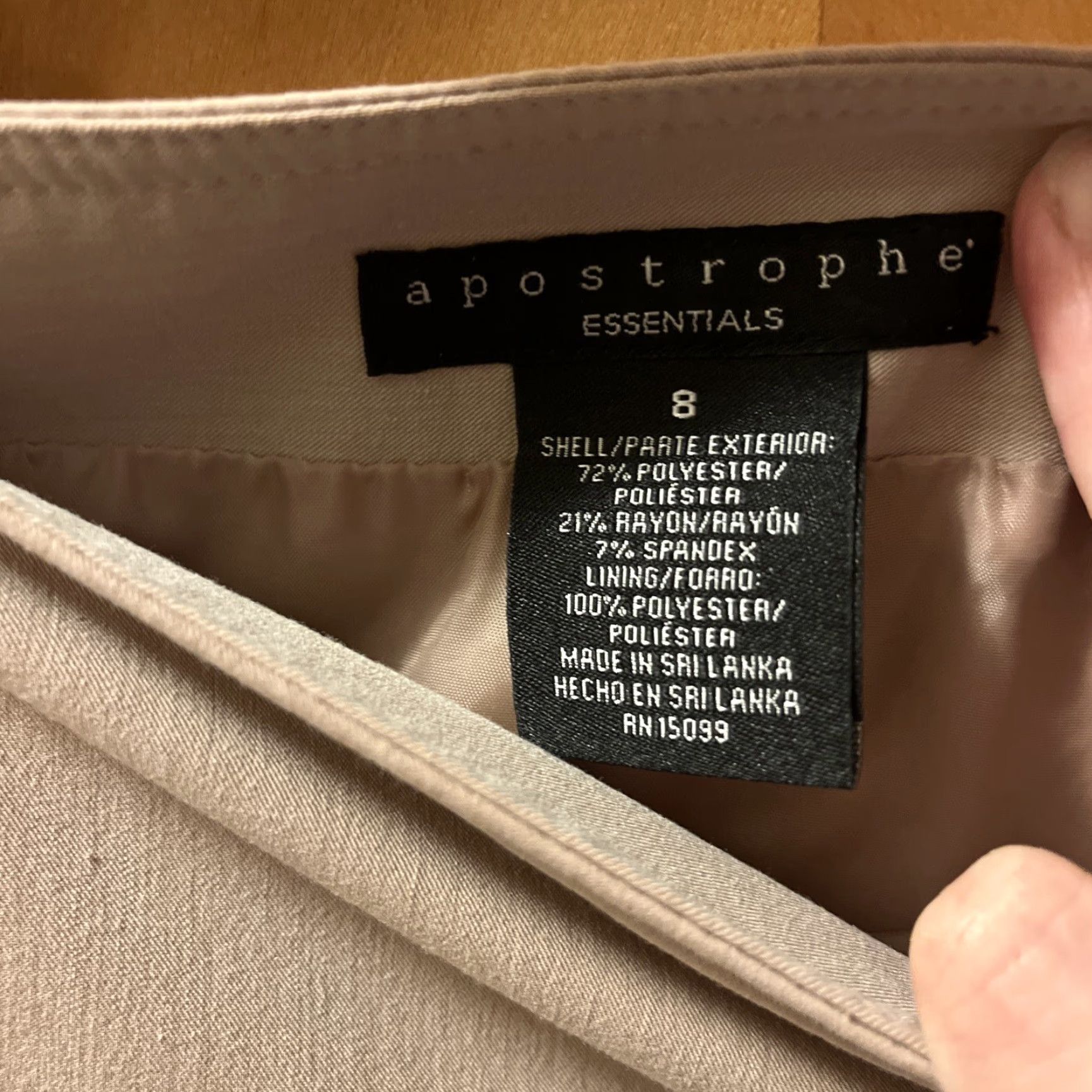 Essentials Apostrophe Essentials Tan Side Pleat Detail Straight Skirt Stretch Lined Size 8 Knee-Length Knee Length Pencil Style Sz Regular Women Skirt Size 30" / US 8 / IT 44 - 7 Thumbnail