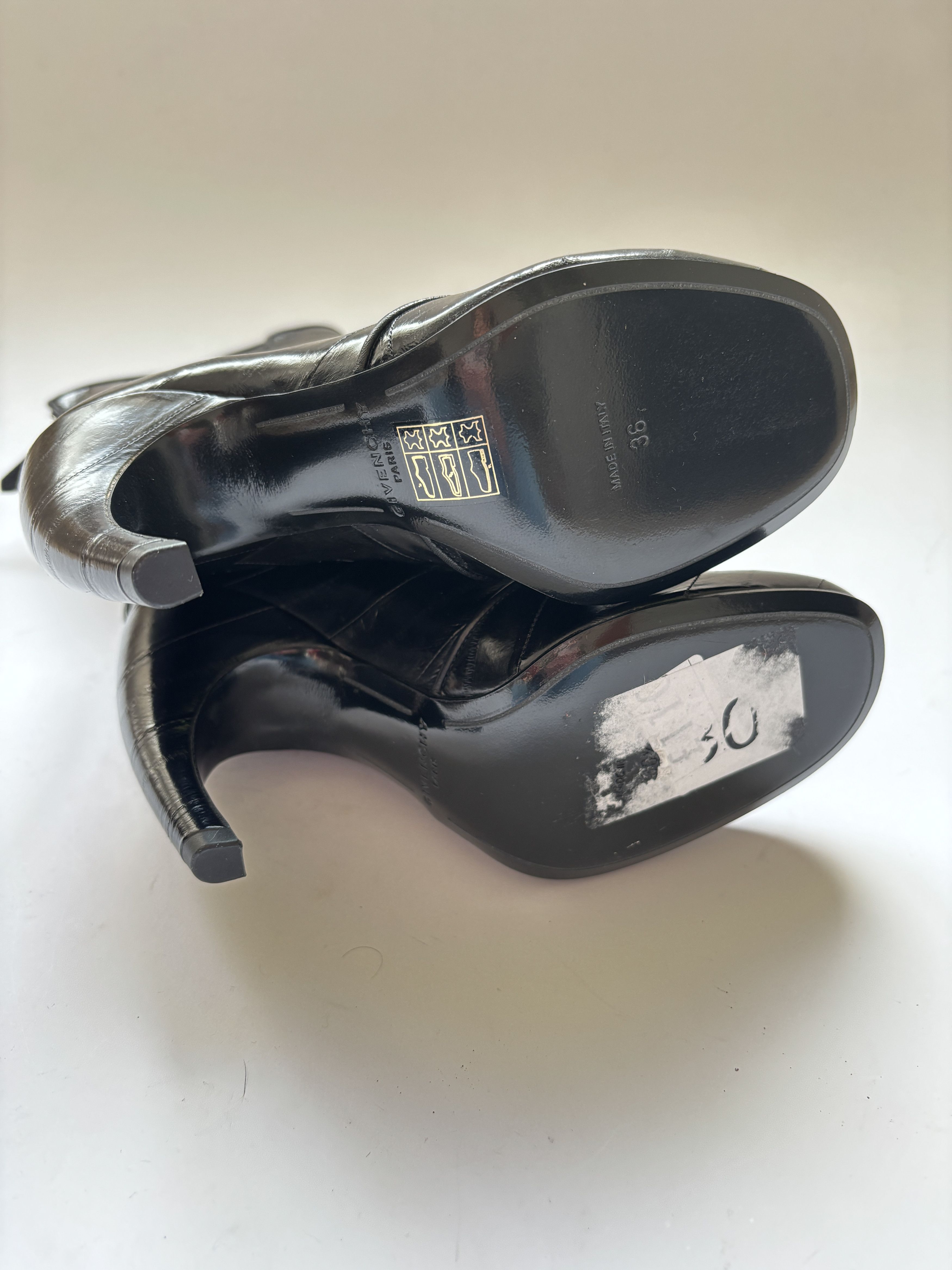 Givenchy ⚡️QUICK SALE⚡️Givenchy Curved Heel Black Eel Leather Boots Size US 6 / IT 36 - 7 Thumbnail