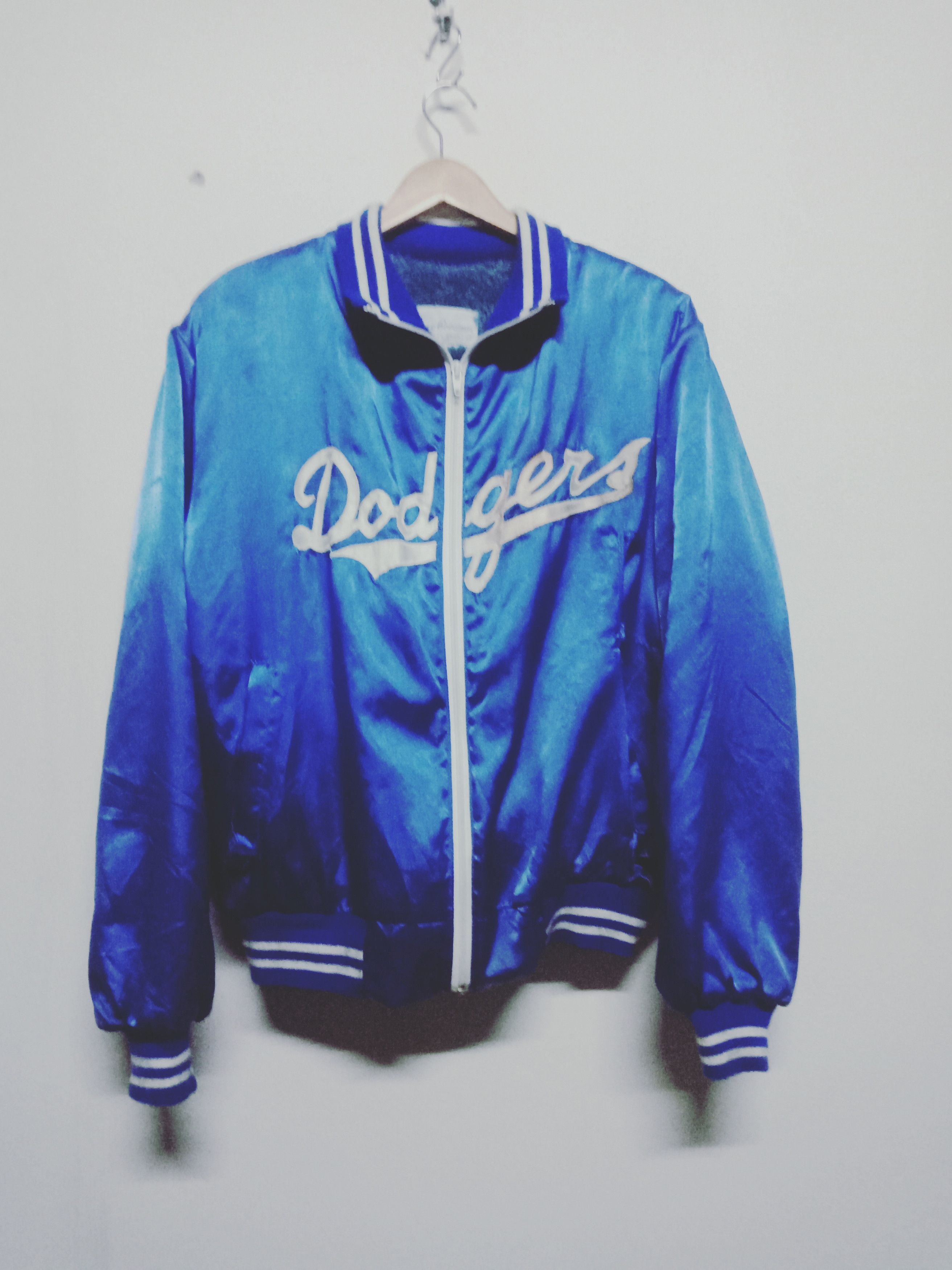Vtg Danny Goodman X LA Dodgers Patches Logo parka satin