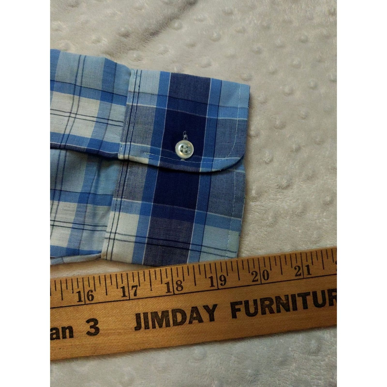 Vintage Montgomery Ward Plaid Work Shirt XL Blue 1980s Vintage Button-Front Cotton Blend Long Sleeve Mens Size US XL / EU 56 / 4 - 8 Thumbnail