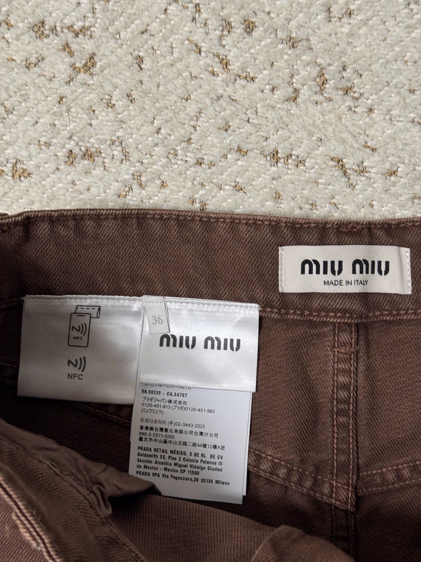 Miu Miu MIU MIU New Brown Denim Mini Skirt Size 25" / US 0 / IT 36 - 3 Thumbnail