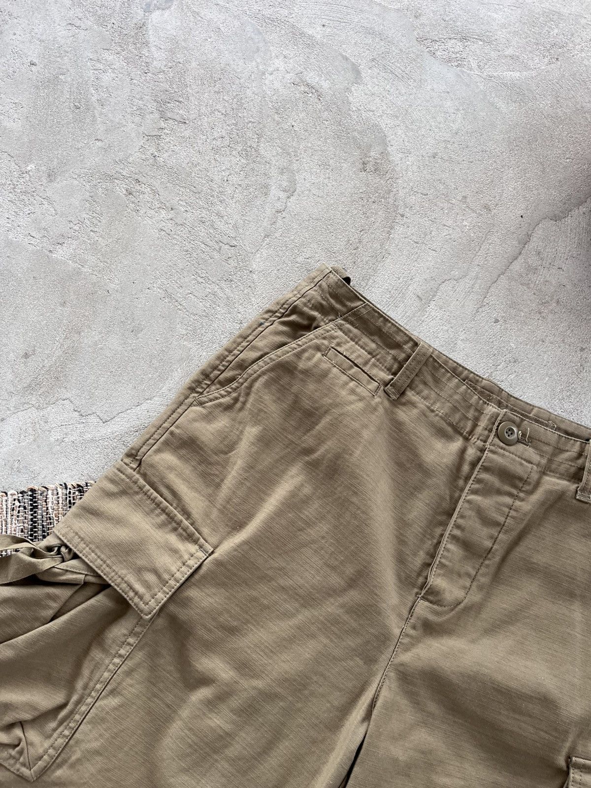 Allsaints Vintage AllSaints Green Military Avantgarde Y2K Cargo Shorts Size US 31 - 5 Thumbnail