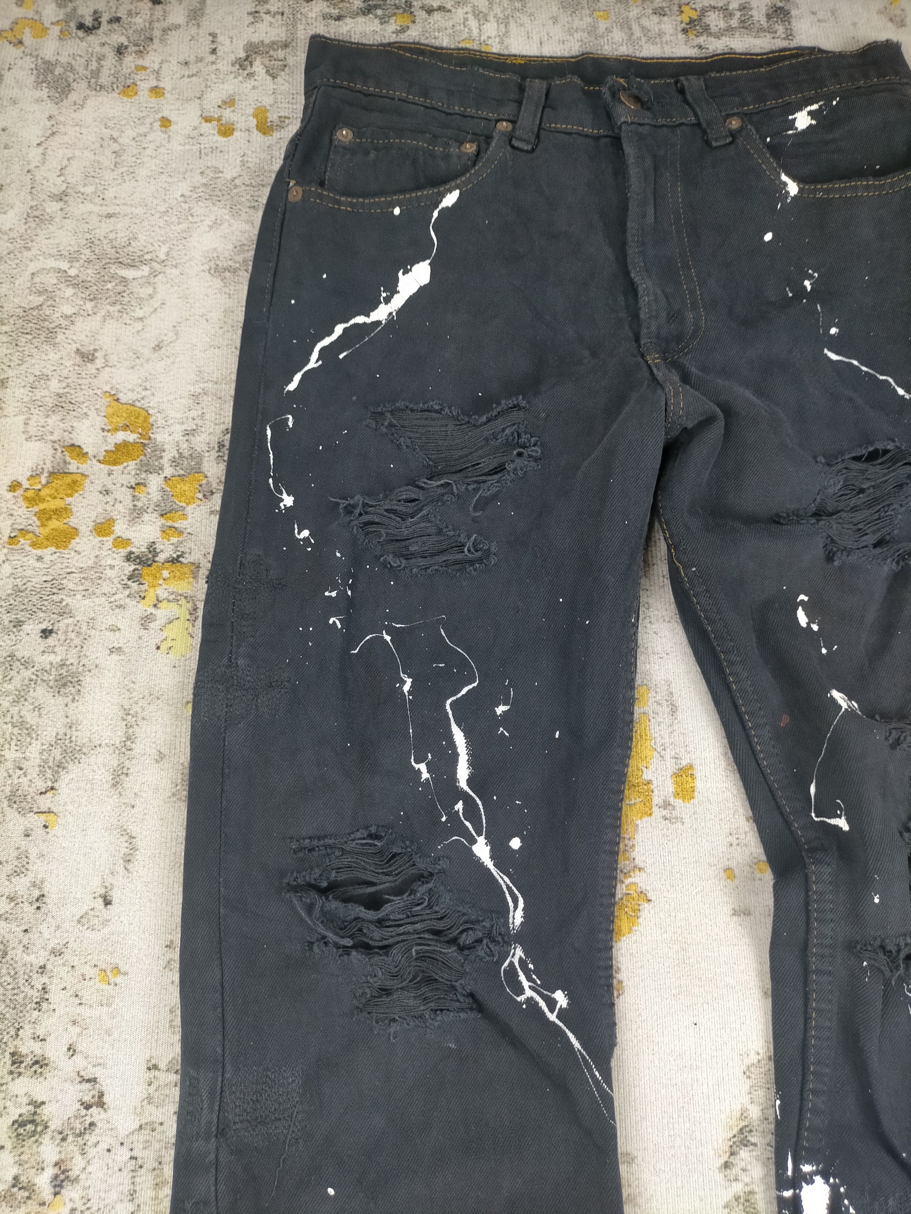 Levi's Rare 80s Levis 517 Trashed Splatter Distressed Flare Jeans Size US 30 / EU 46 - 4 Thumbnail