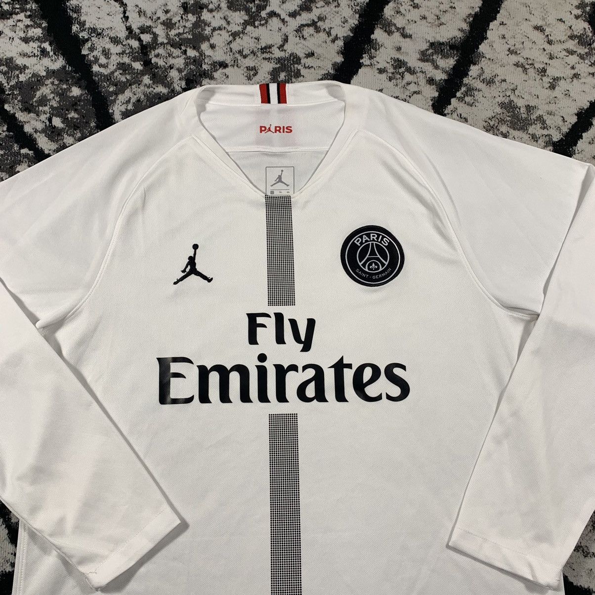 Jordan Brand Nike Soccer Jersey PSG Jordan Fly Emirates Jersey Longsleeve Tshirt Tee Soccer Grailed