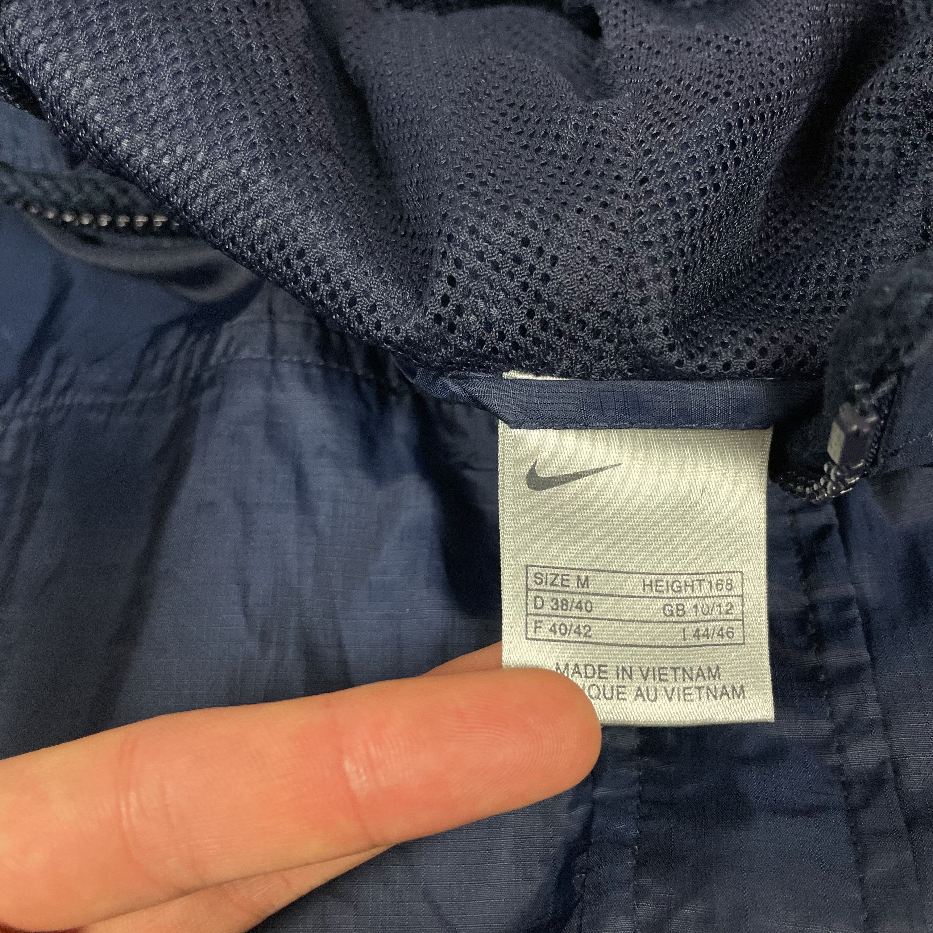 Nike × Vintage Nike Men's Navy Hooded Full Zip Windbreaker Jacket Medium Size US M / EU 48-50 / 2 - 8 Thumbnail