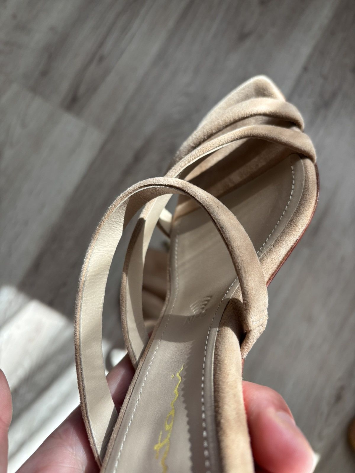 Santoni Santoni Women’s Nude Suede Strappy Sandals 38.5 IT Heel Size US 8 / IT 38 - 22 Thumbnail