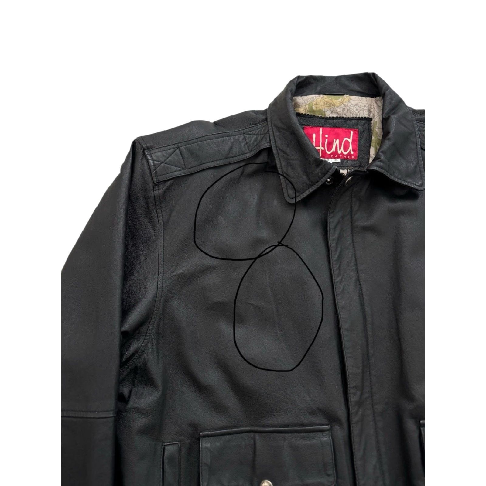 Vintage VINTAGE Hind Leather Bomber Jacket Black - Men's 3XL Size US XXL / EU 58 / 5 - 6 Thumbnail