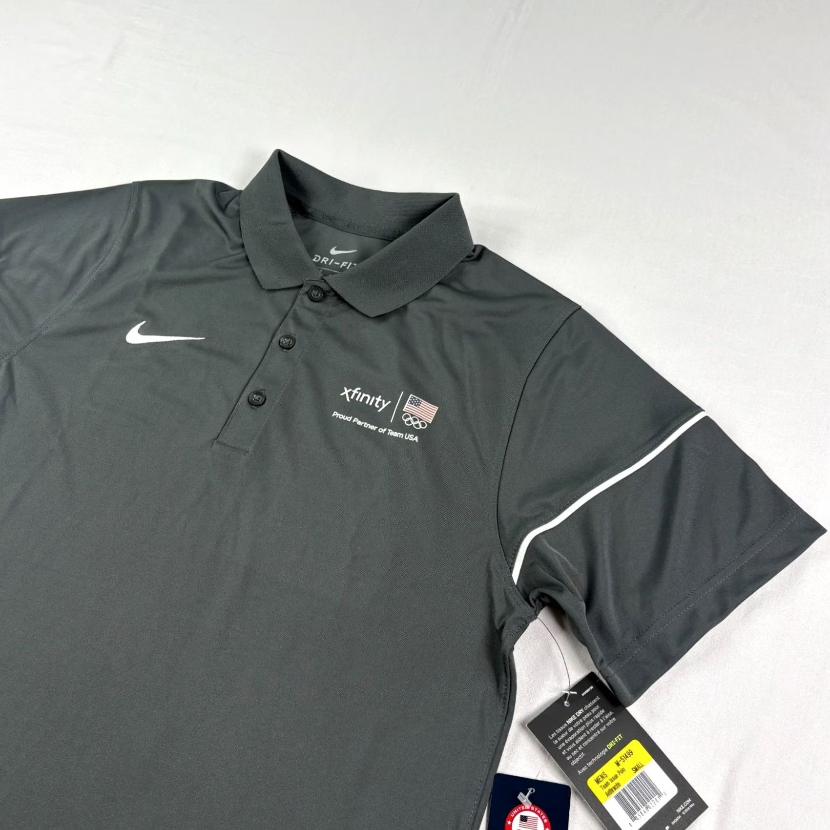 Nike Nike Shirt Mens Small Gray USA Olympics Golf Polo Dri Fit Performance NEW Size US S / EU 44-46 / 1 - 2 Thumbnail