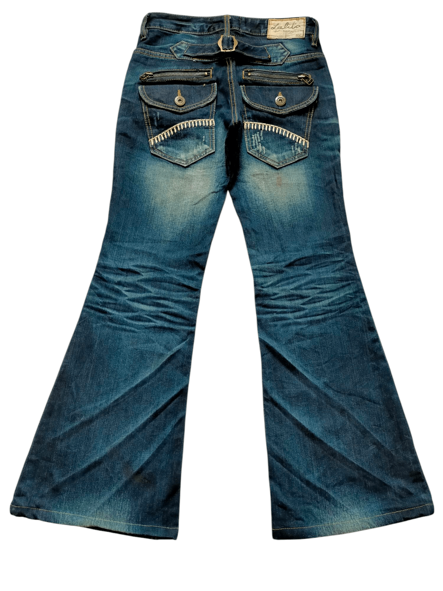 If Six Was Nine × Japanese Brand Flare Jeans Lolita Multizipped Buckle back boot cut Denim Size US 29 - 1 Thumbnail