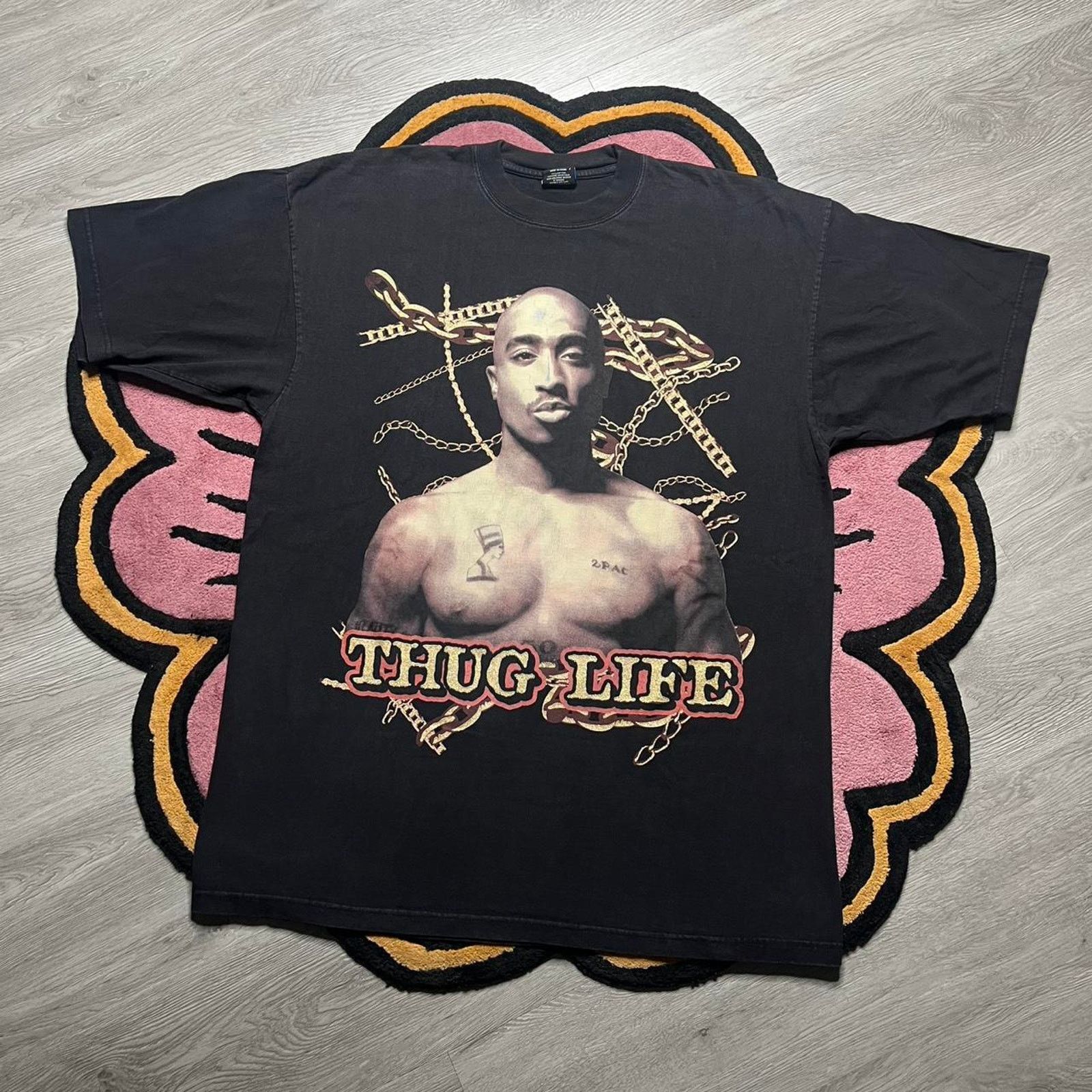 Vintage Y2K Tupac Shakur Thug Life Graphic Logo Rap T-shirt