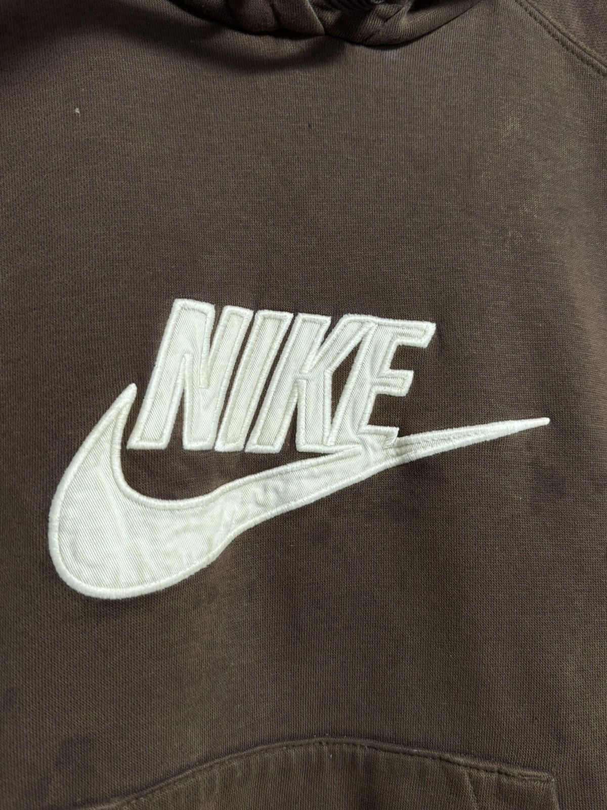 Nike × Vintage Nike Vintage Y2K style big logo Hoodie Brown Size US M / EU 48-50 / 2 - 8 Thumbnail