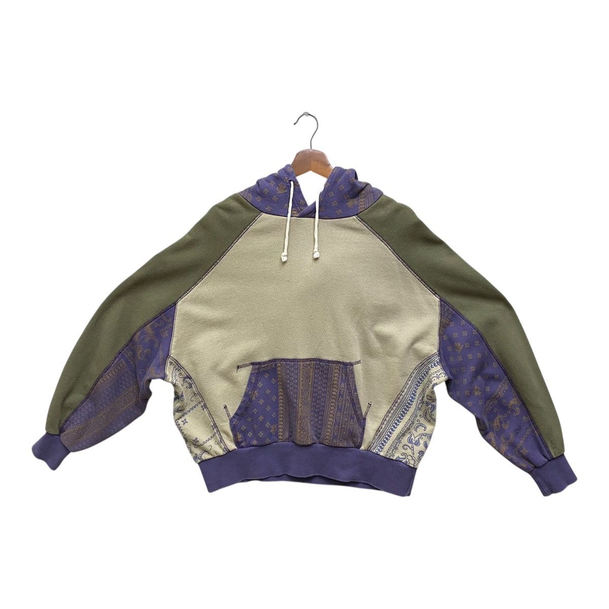 Japanese Brand Cube Sugar Patchwork Hoodie Cropped Boxy Fit Saiz M Size US M / EU 48-50 / 2 - 6 Thumbnail