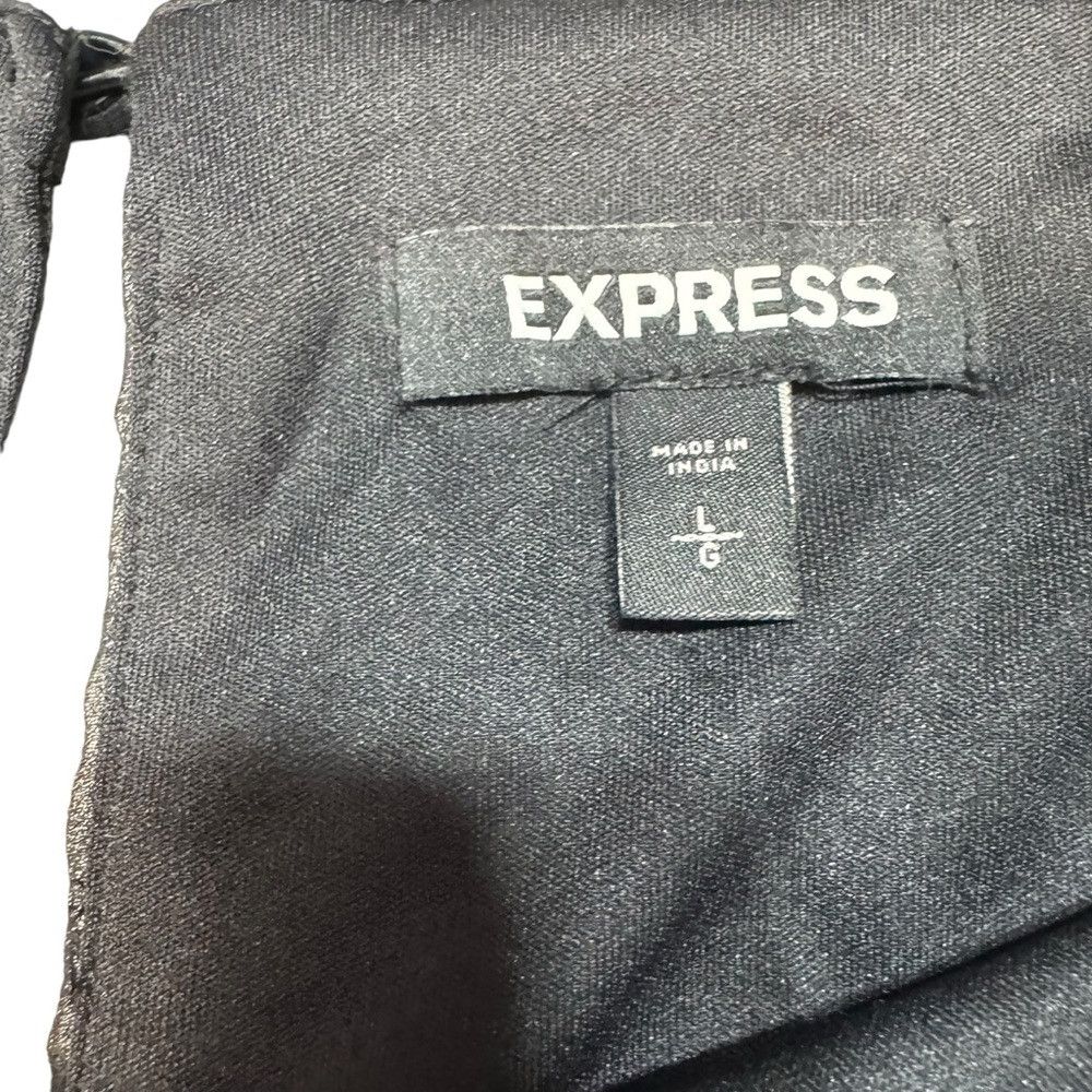 Express Express Clip Dot Long Sleeve Tiered Mini Black Dress Size L Size L / US 10 / IT 46 - 7 Thumbnail