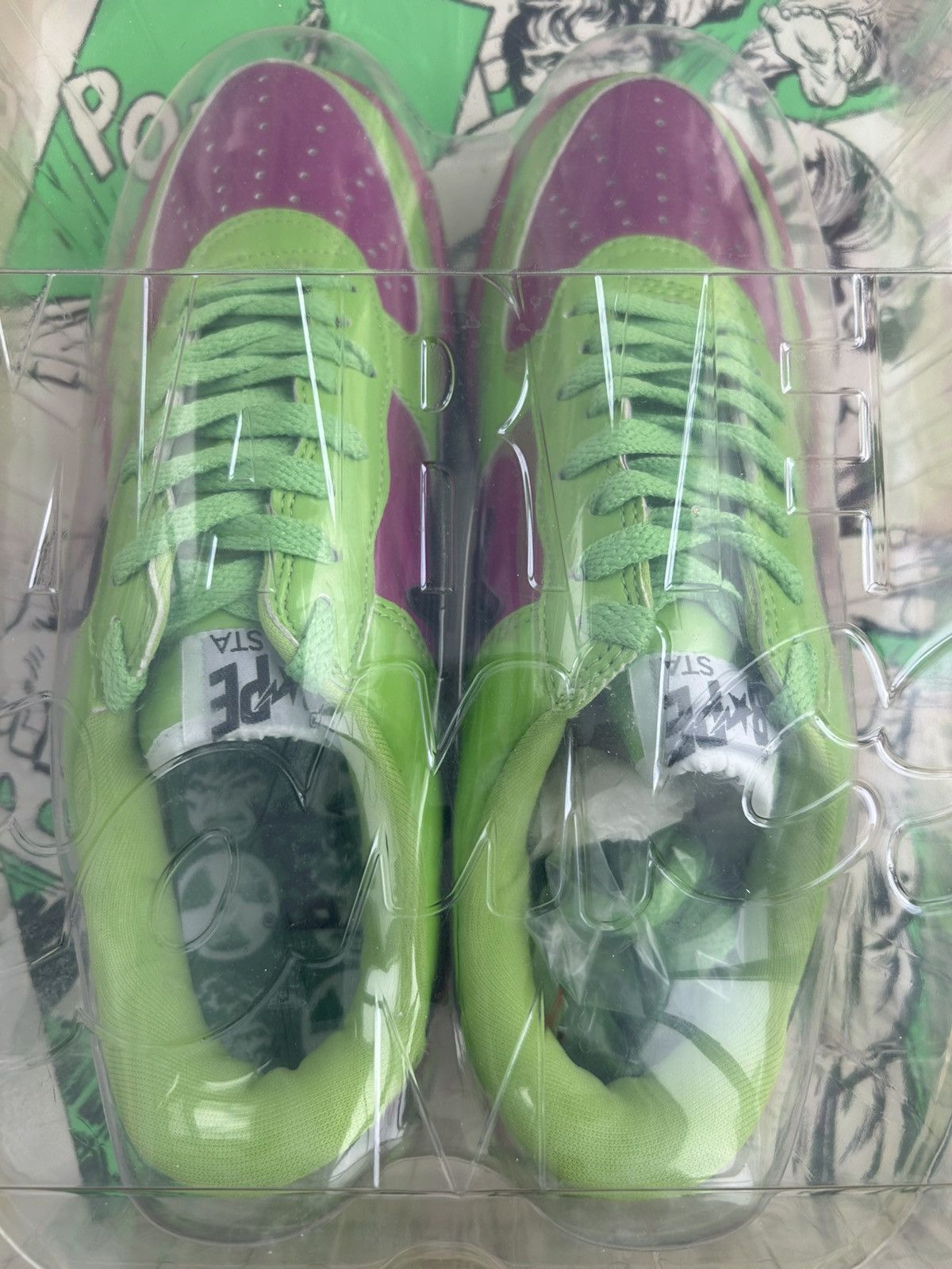 RARE OG A BATHING APE X MARVEL COMICS HULK BAPESTA