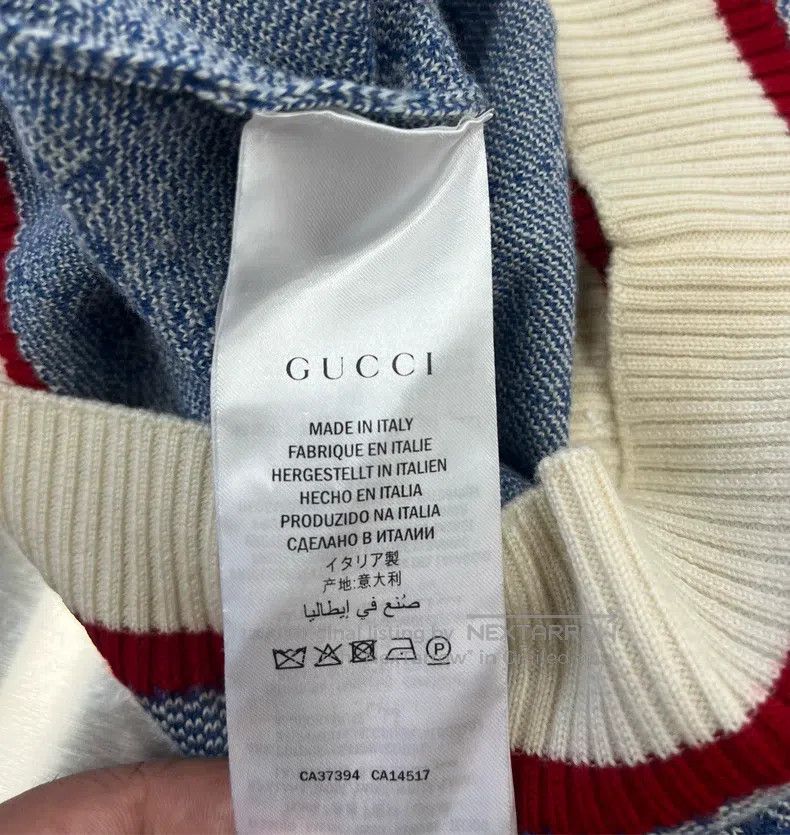 Gucci Gucci Blue colour-blocked GG old flower full logo knitted Size XS / US 0-2 / IT 36-38 - 4 Thumbnail
