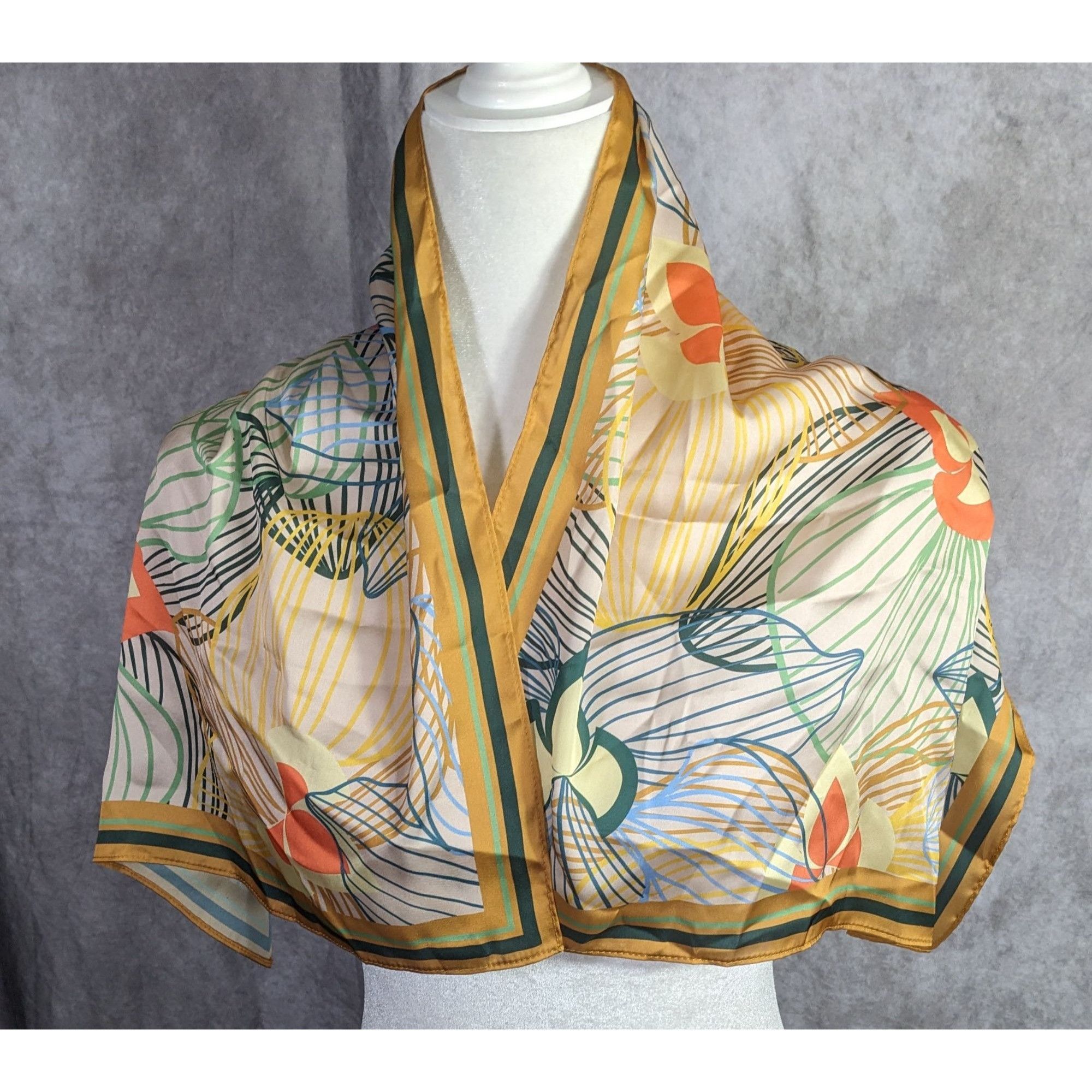 Other Alida Boer Multicolor Floral Scarf 35"x17" Artful Design Size ONE SIZE - 5 Thumbnail