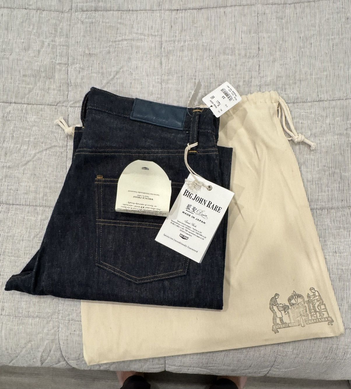 Big John R008 (000W) RARE JEANS / Straight 15.5oz Size US 33 - 4 Thumbnail