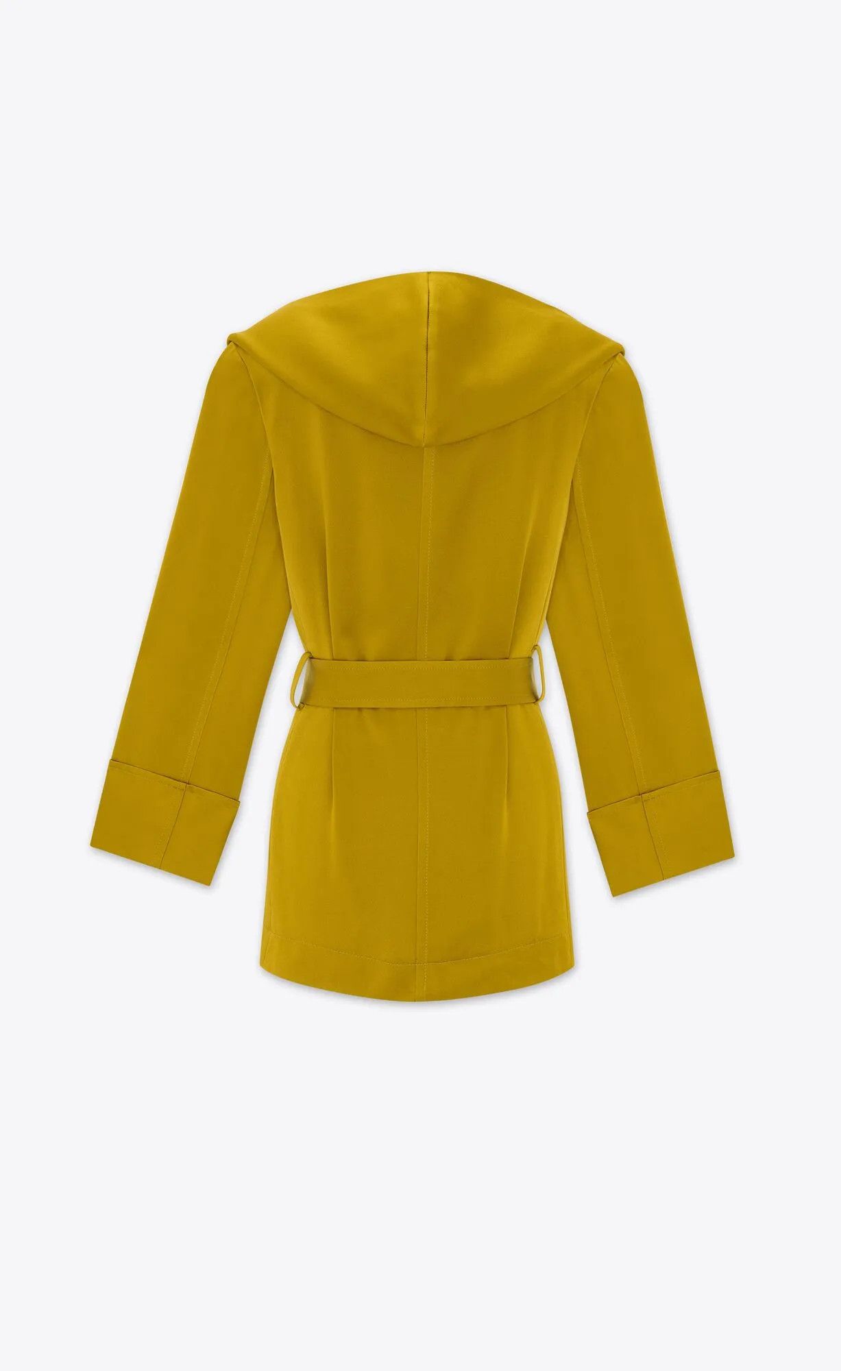 Saint Laurent Paris o1bcso1str1224 Hooded Jacket in Satin in Green Size XS / US 0-2 / IT 36-38 - 3 Thumbnail