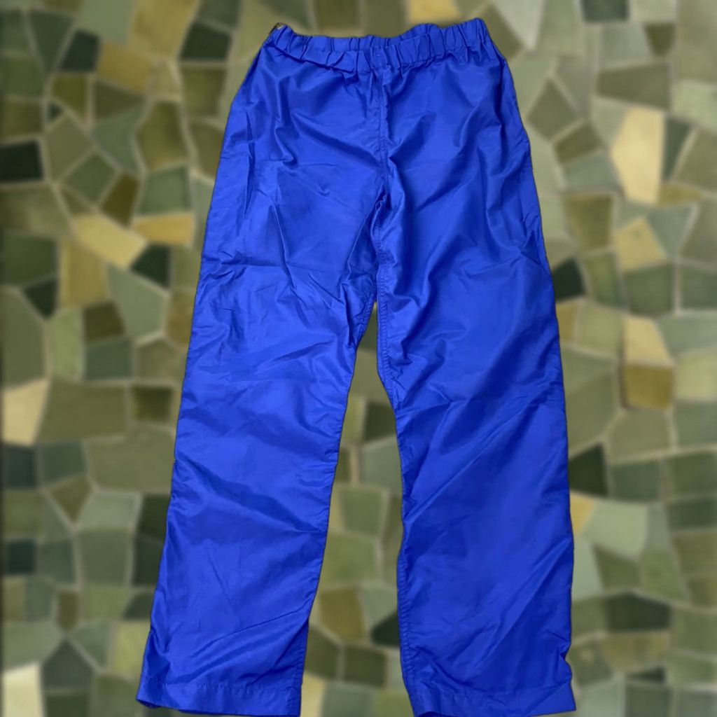 Vintage VINTAGE L.L. Bean Rain Pants Mens Large Blue Nylon Side Zip Overpants 90s USA Regular 33in Waist Mens Size US 33 - 1 Thumbnail