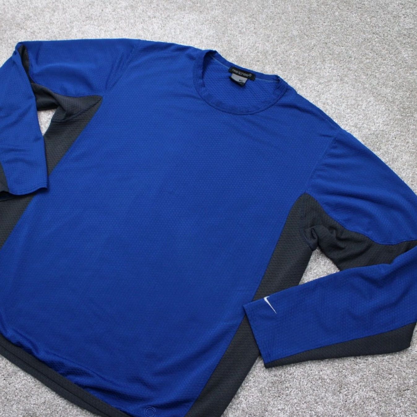 Nike Nike Sphere Shirt Men L Blue/Gray Textured Waffle Knit L/S Polyester Size US L / EU 52-54 / 3 - 3 Thumbnail
