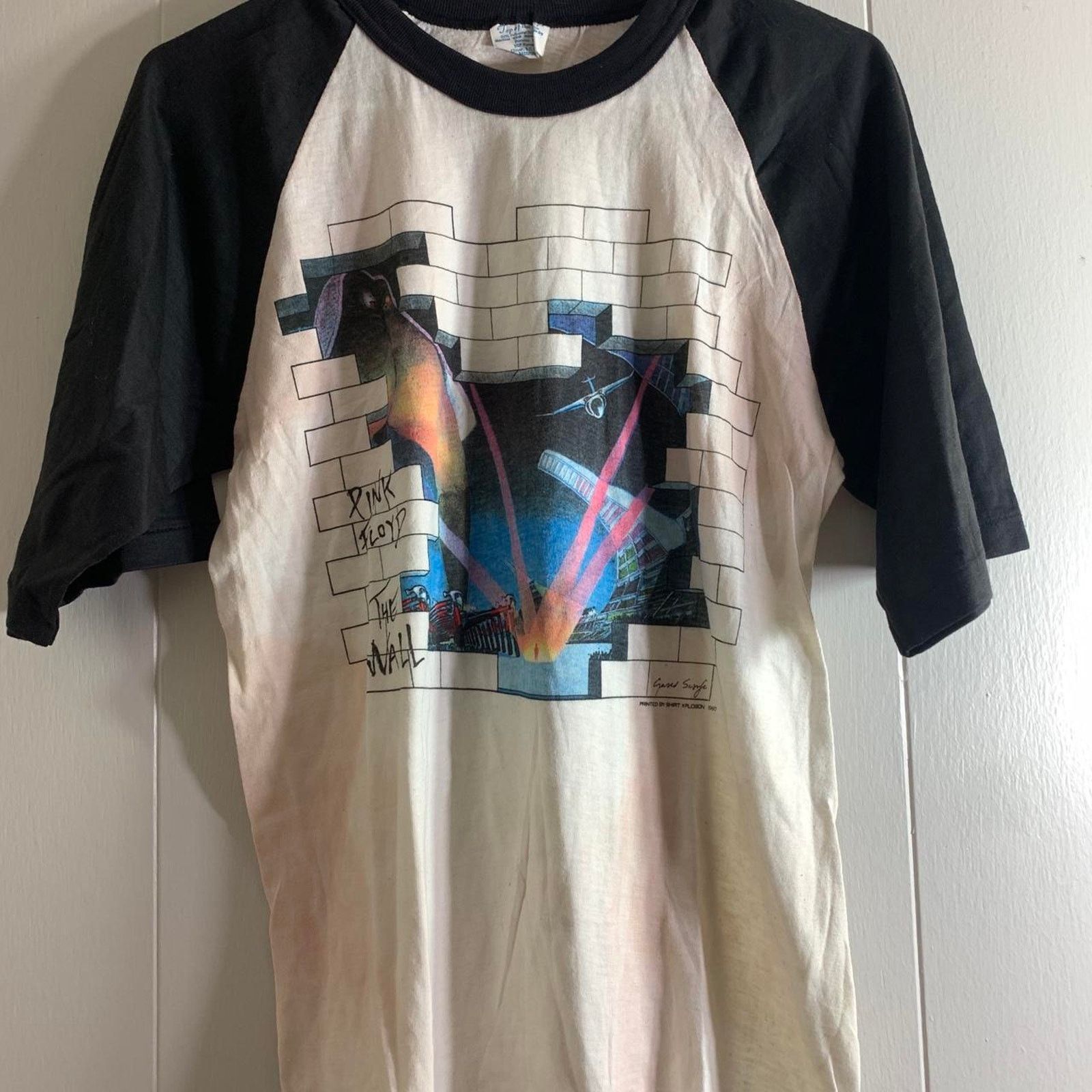 Vintage 1980 PINK FLOYD The Wall single stitch 3/4 sleeve tee shirt Size US M / EU 48-50 / 2 - 3 Thumbnail
