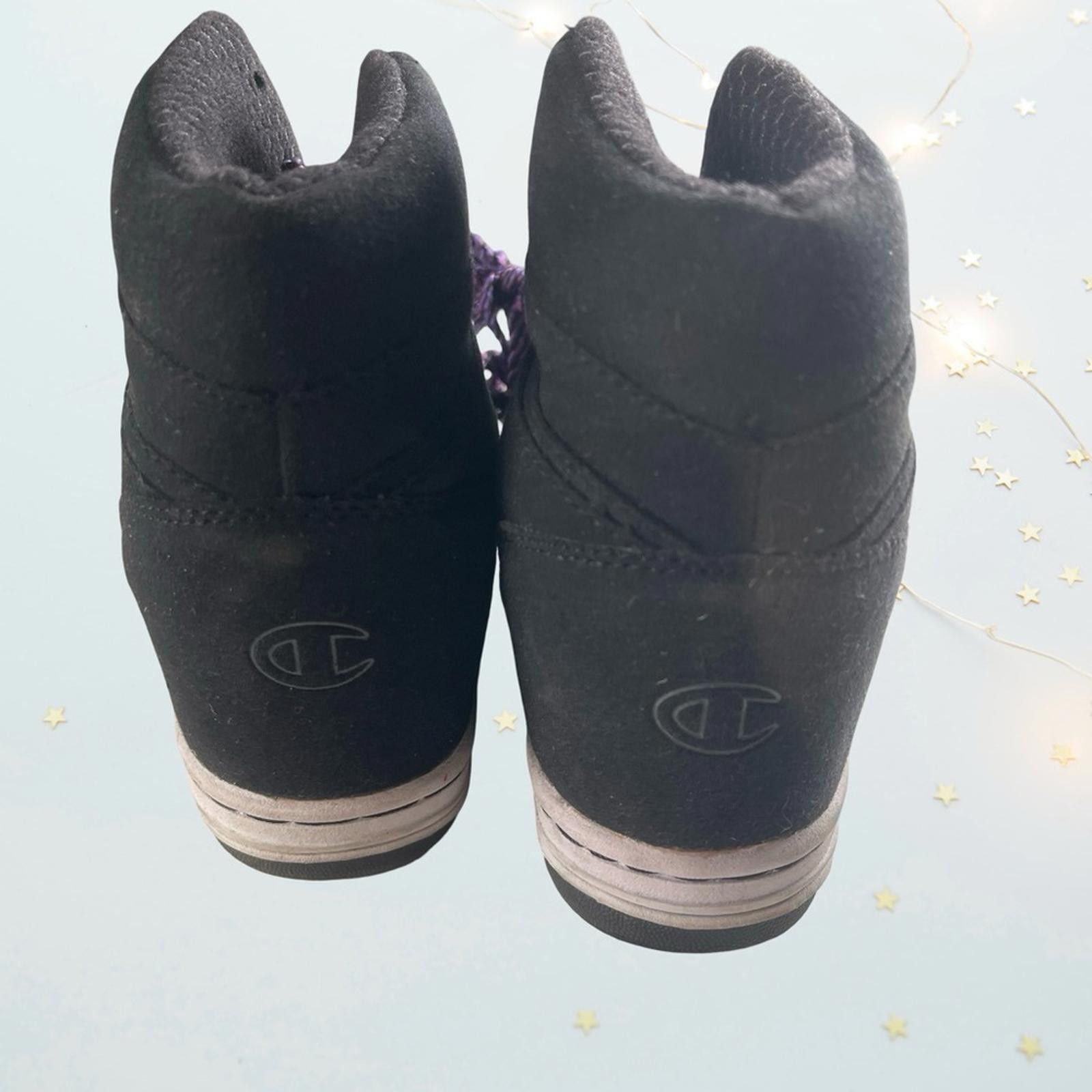 Champion Champion Womens Black and Purple High-Top Sneakers in size 7 Size US 7 / IT 37 - 4 Thumbnail