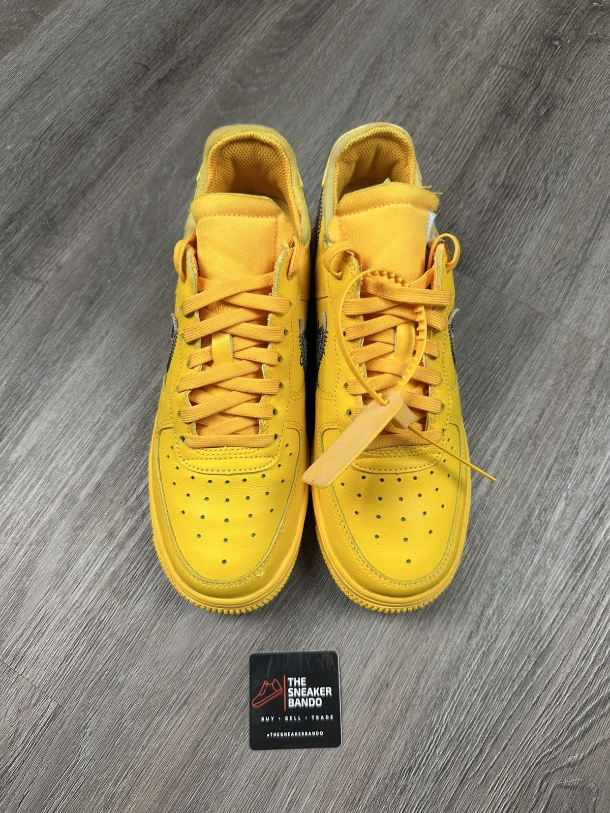 Nike × Off-White Nike Air Force 1 Low Off-White ICA University Gold Lemonade Size US 5.5 / EU 38 - 2 Thumbnail