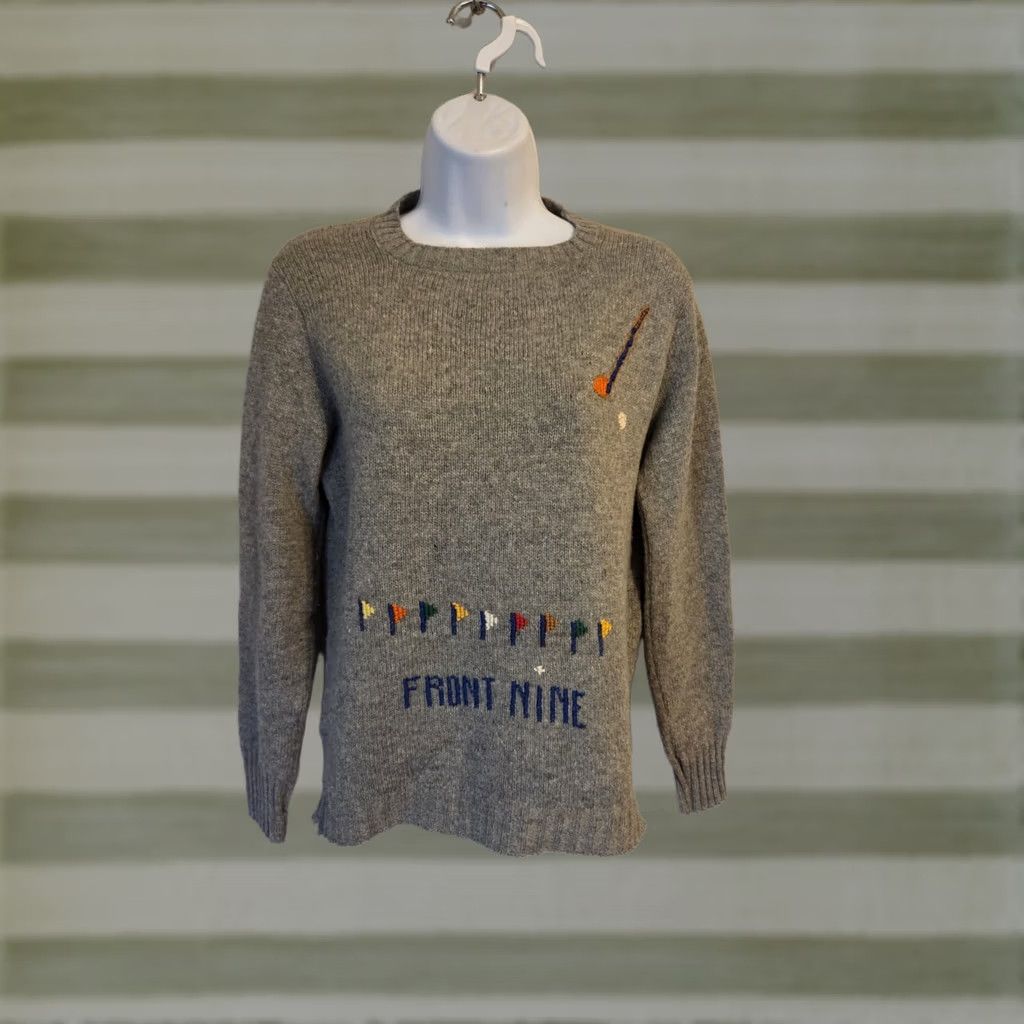 Vintage VINTAGE Scotch Nap Old Colony Front Nine Back Nine Gray Sweater Shirt Womens XS Regular Wool Blend 1980s US Size S / US 4 / IT 40 - 1 Thumbnail