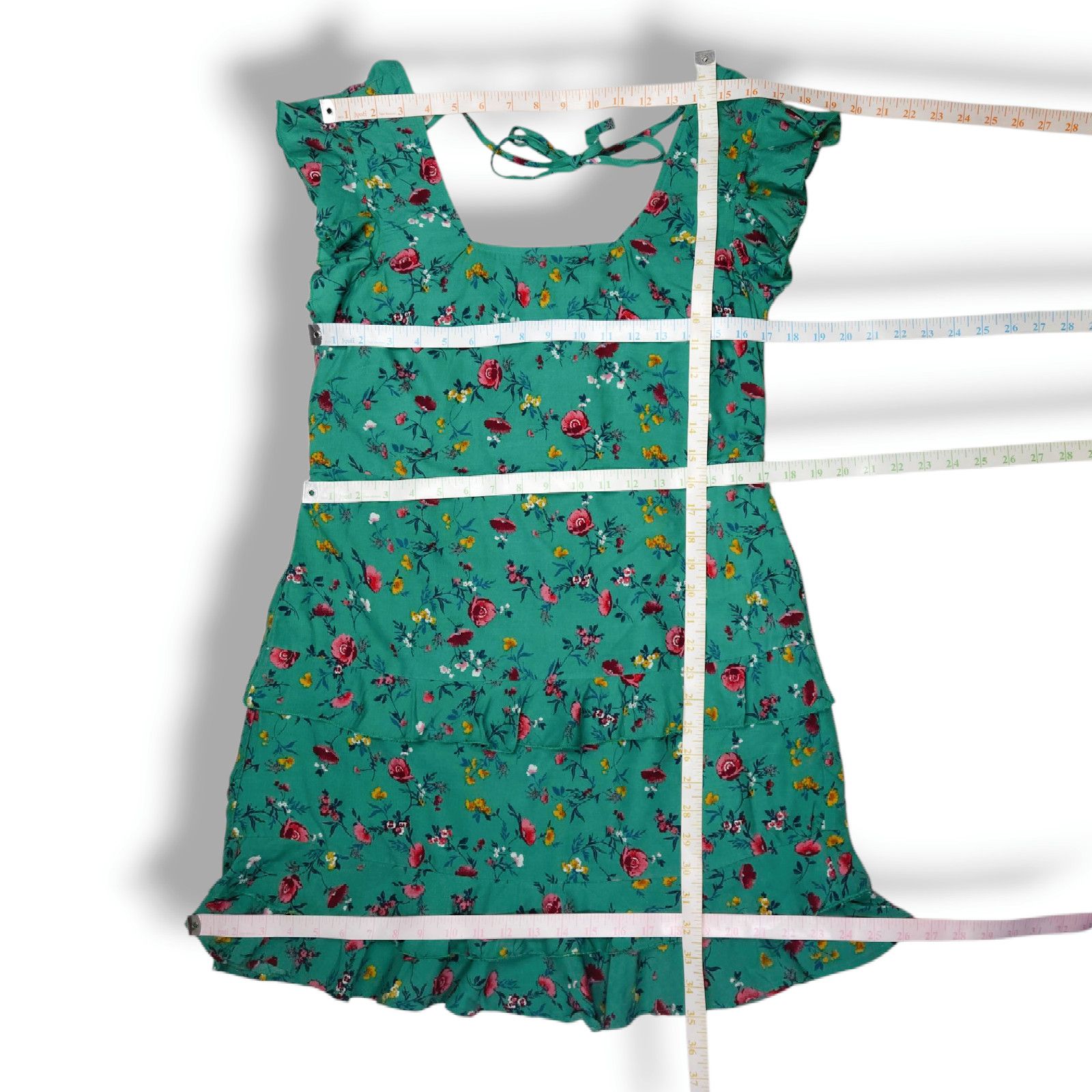 Other NWT Lottie & Holly Floral Mini Dress L 12 Green Pink Size L / US 10 / IT 46 - 6 Thumbnail