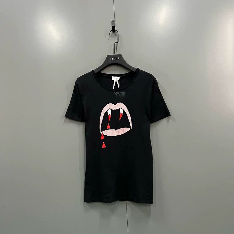Saint Laruent Black Tooth Print Short Sleeve 2502-Nextarrow