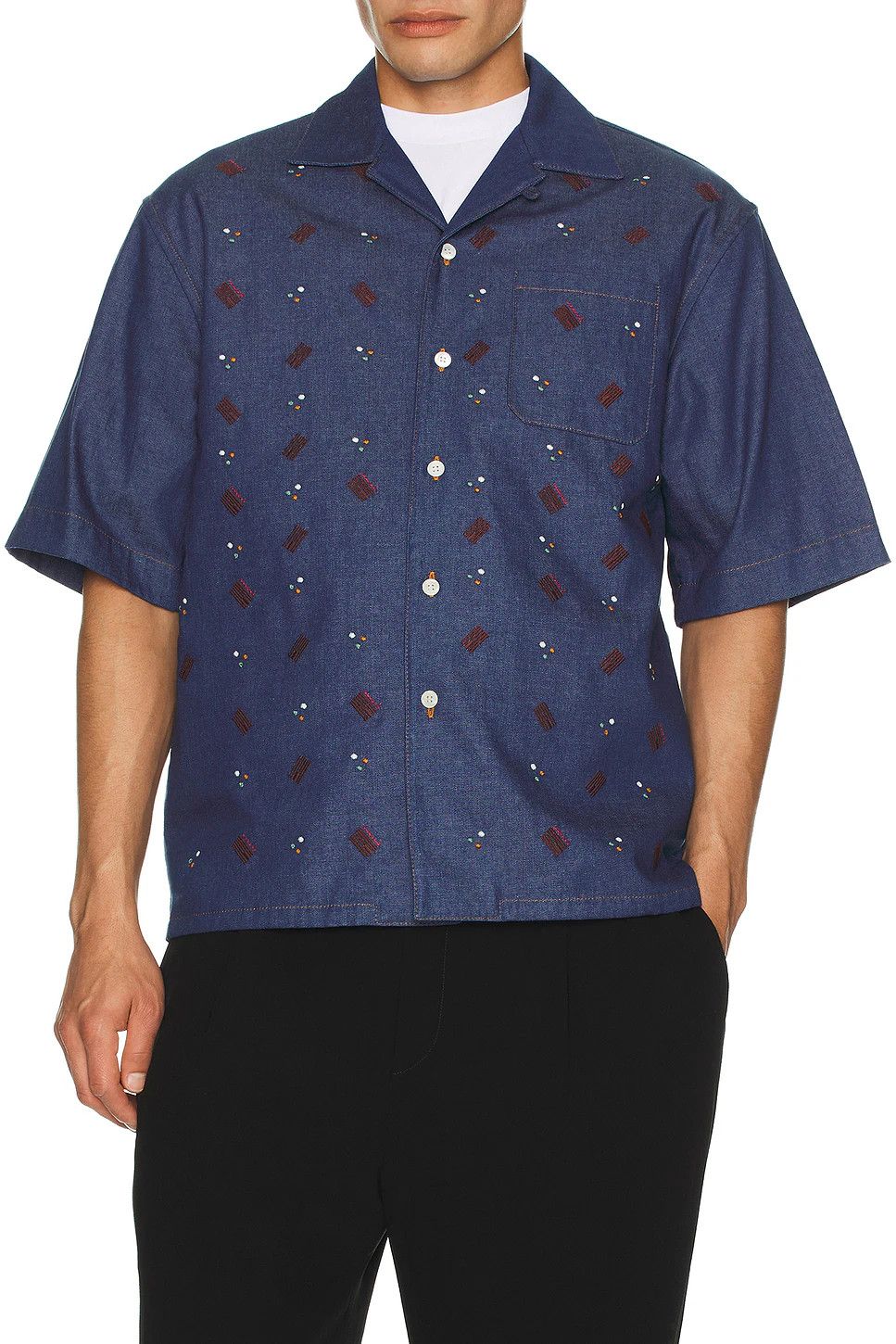 Marni o1f1d3z0326 Embellished Shirt in Blue Size US S / EU 44-46 / 1 - 4 Thumbnail