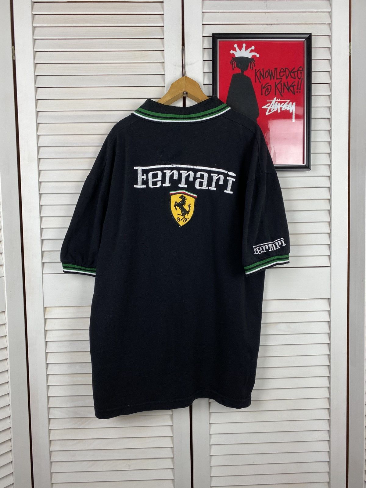 Ferrari Vintage Shirt Rugby Polo Ferrari Big Knit Logo Patch Racing Size US L / EU 52-54 / 3 - 7 Thumbnail