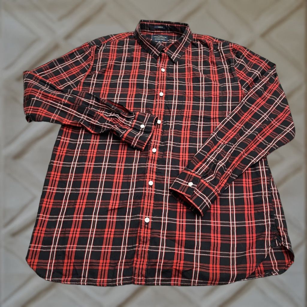 Lucky Brand LUCKY BRAND Slim Fit Button-Up Shirt Mens XL Multicolor Plaid Casual Top Size US XL / EU 56 / 4 - 1 Thumbnail