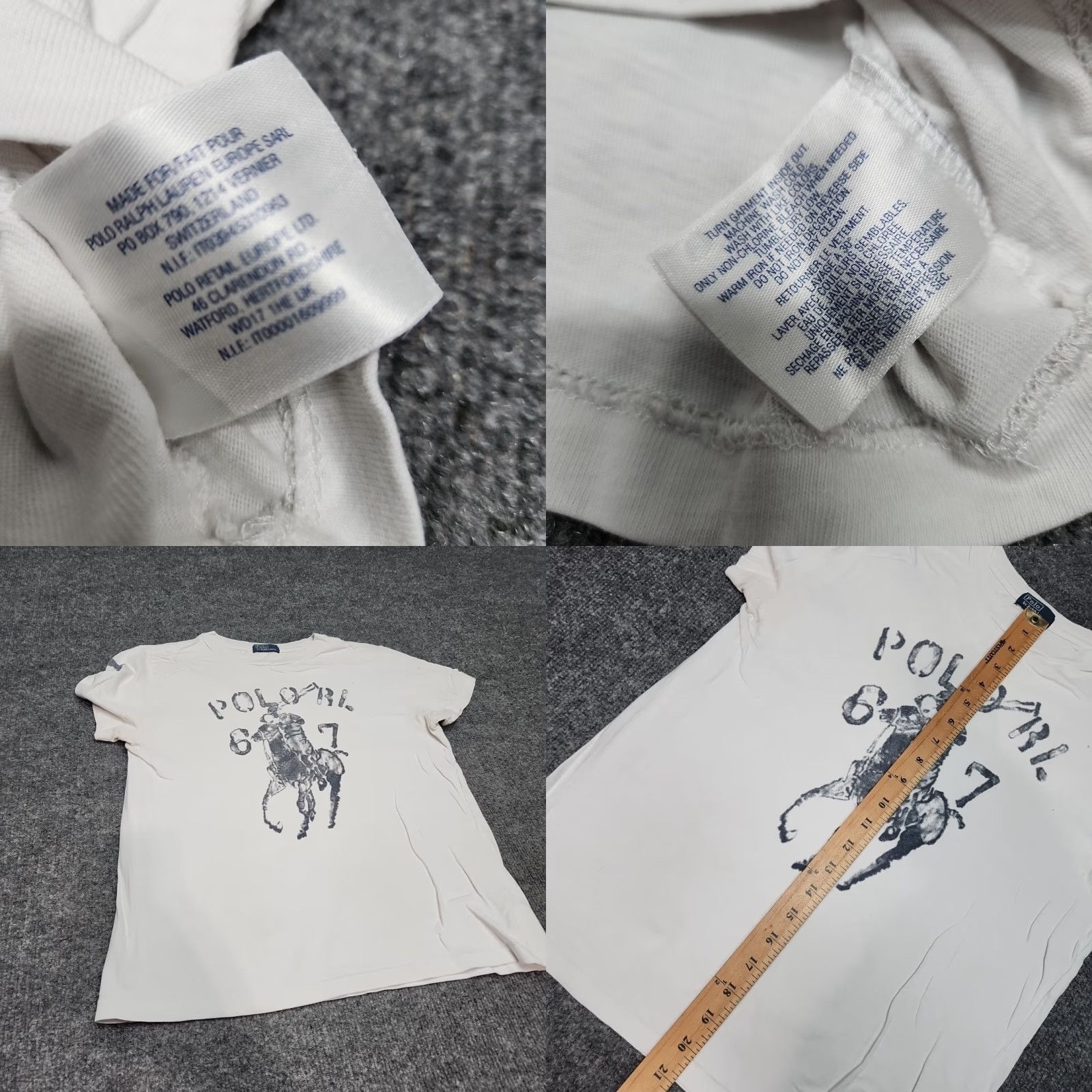 Polo Ralph Lauren VINTAGE Polo Ralph Lauren RL 67 T Shirt Men Small White Big Pony Logo Graphic Men Shirts Short Sleeve Crew Neck Knit Cotton Size US S / EU 44-46 / 1 - 8 Thumbnail