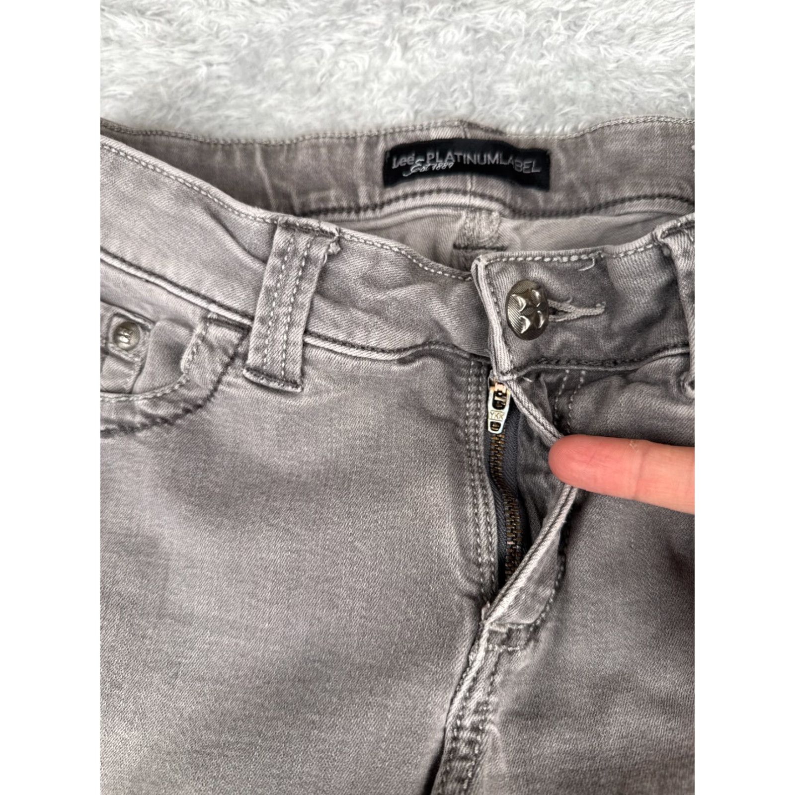 Lee Lee Modern Series Women's Jeans 29 Gray Denim Straight Leg Low Rise 29x29 Size 29" - 5 Thumbnail