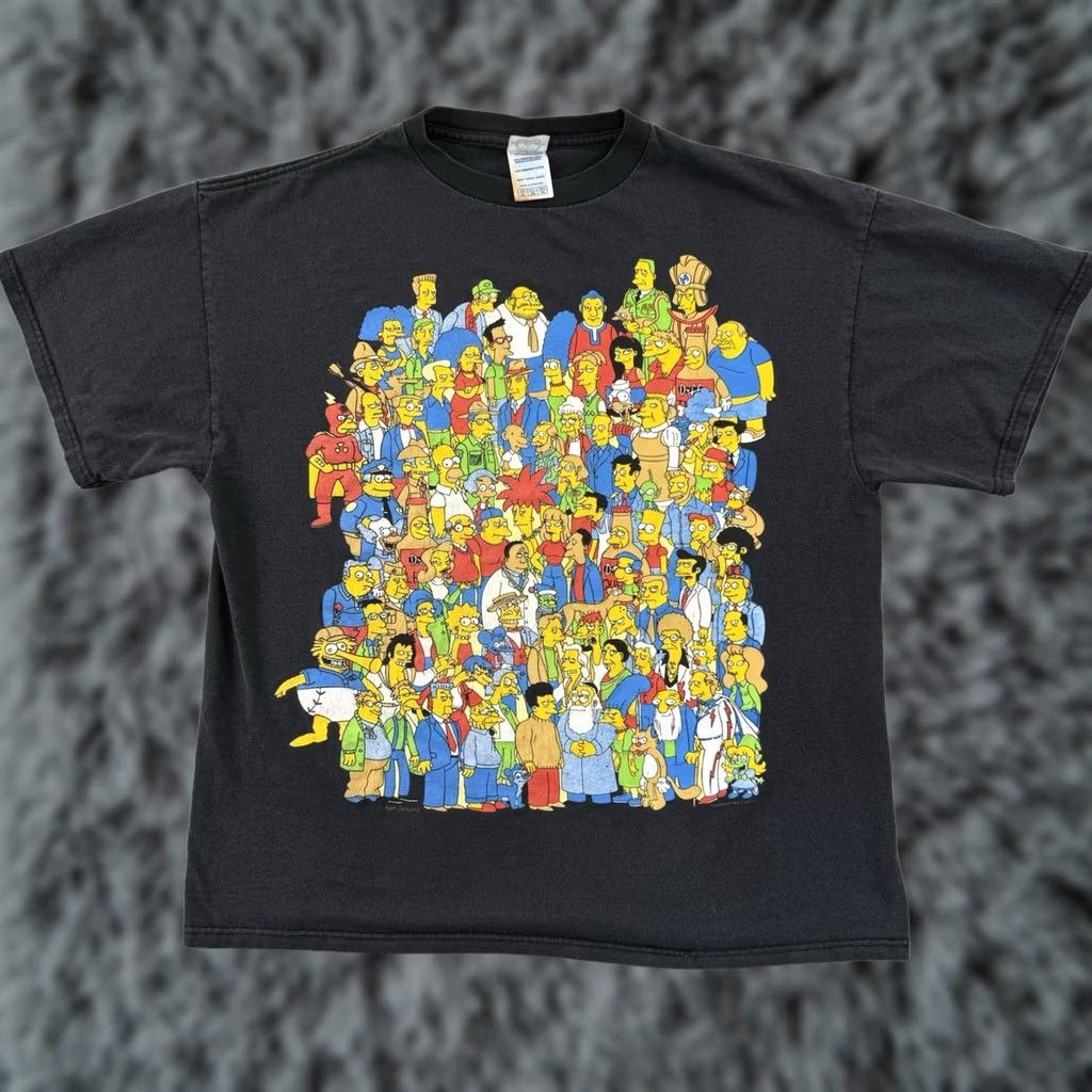 Vintage VINTAGE The Simpsons Shirt Mens XL Black Matt Groening Cartoon Cast Short Sleeve Size US XL / EU 56 / 4 - 1 Thumbnail