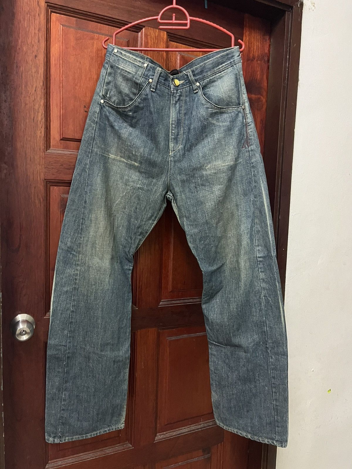 Levi's Vintage Clothing RARE LEVI’S ENGINEERED JEANS ASYMMETRICAL 2-TONE REWORKED Size US 32 / EU 48 - 2 Thumbnail