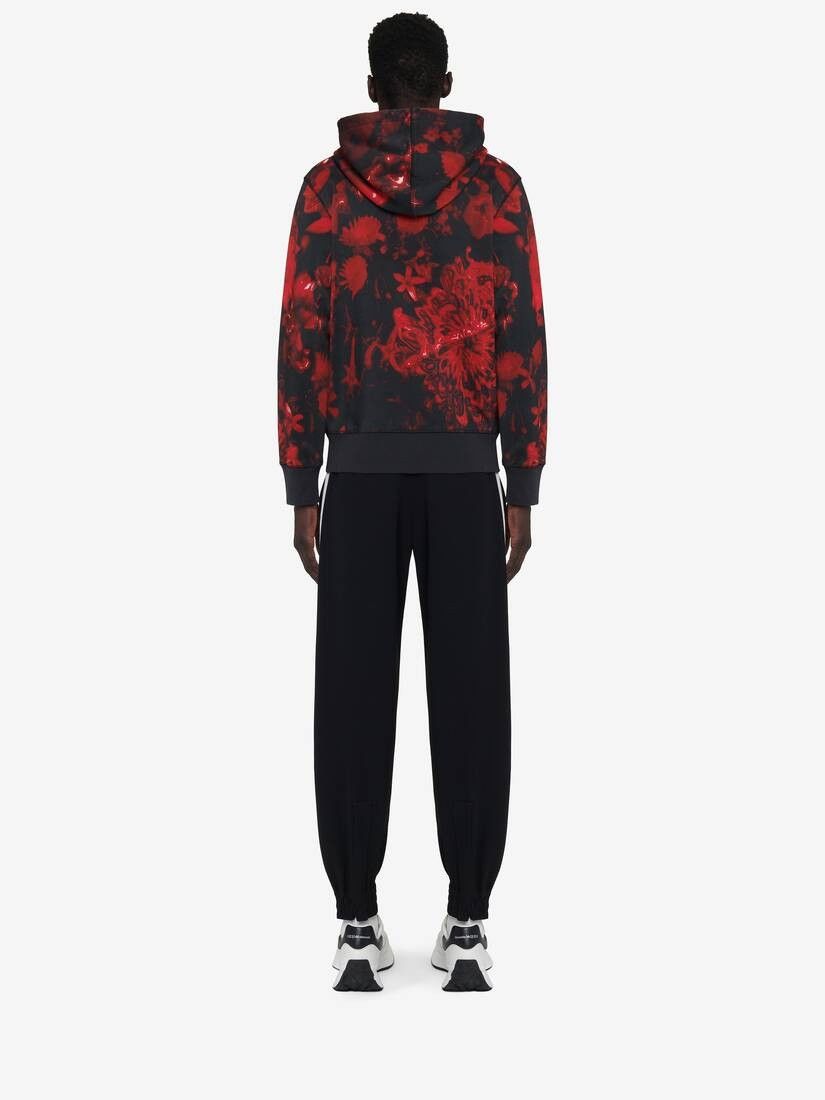 Alexander McQueen o1w1db10725 Wax Flower Hooded Sweatshirt in Black/Red Size US XXL / EU 58 / 5 - 5 Thumbnail
